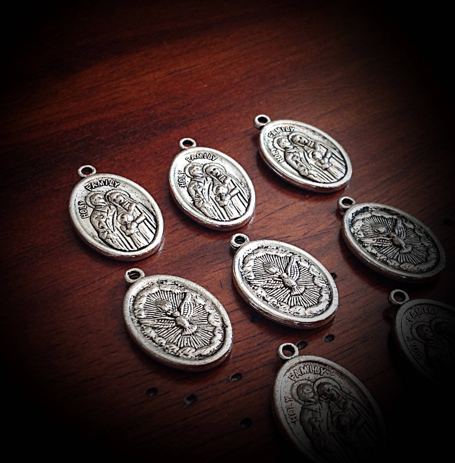 15pcs, Holy Family Charms, Holy Family Medals, Catholic Charms, Religious Medals, Rosary Charms, Mother Mary Charms, Baby Jesus Charms