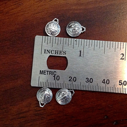 30 pcs, St Benedict Charms, Puffed Saint Benedict Medals, Catholic Charms, Religious Medallions, Benediction Charms, Rosary Charms