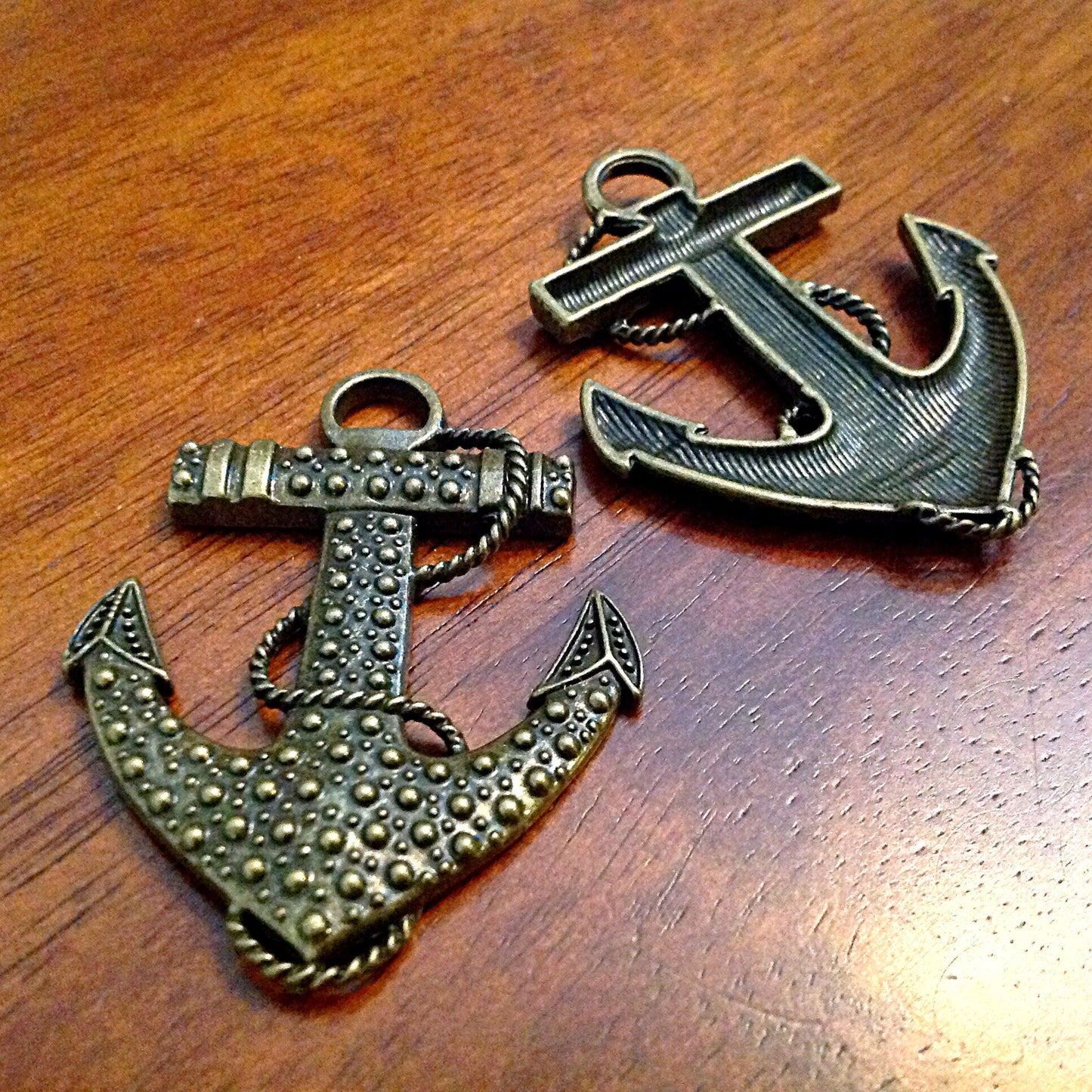 3 Large Anchor Pendanrts, Nautical Anchor Pendants, Ship Anchor Charms, Sailing Charms, Anchor Charms, Findings, Crafts and Jewelry Supplies