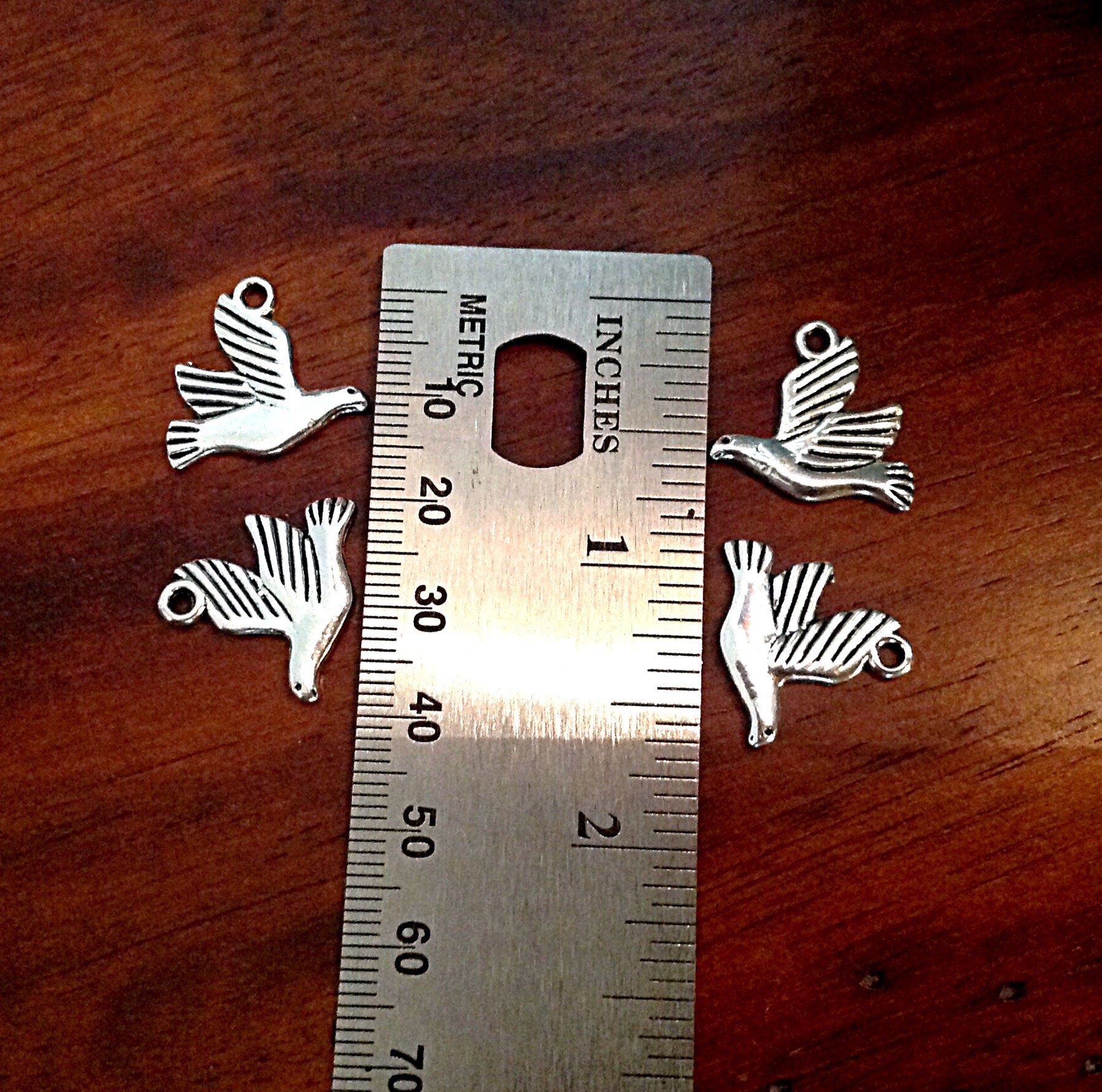 40pcs, Dove Charms, Turtle Dove Charms, Bird Charms, Double Sided Dove Charms, Armor of God Charm, Craft Supplies, Findings
