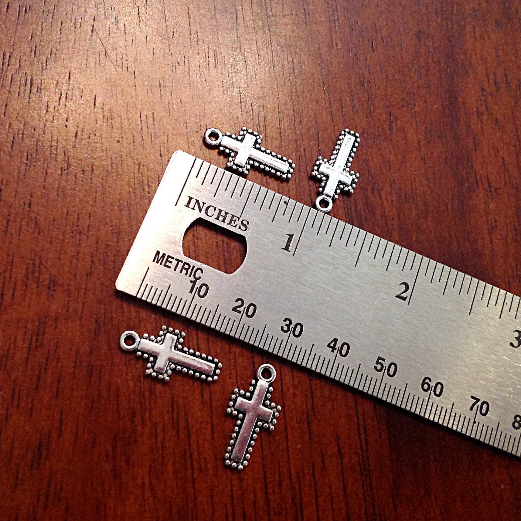 15pcs Cross Charms, Antique Silver Charms, Silver Cross Charms, Fancy Cross Charms, Double Sided Cross Charms, Findings and Jewelry Supplies