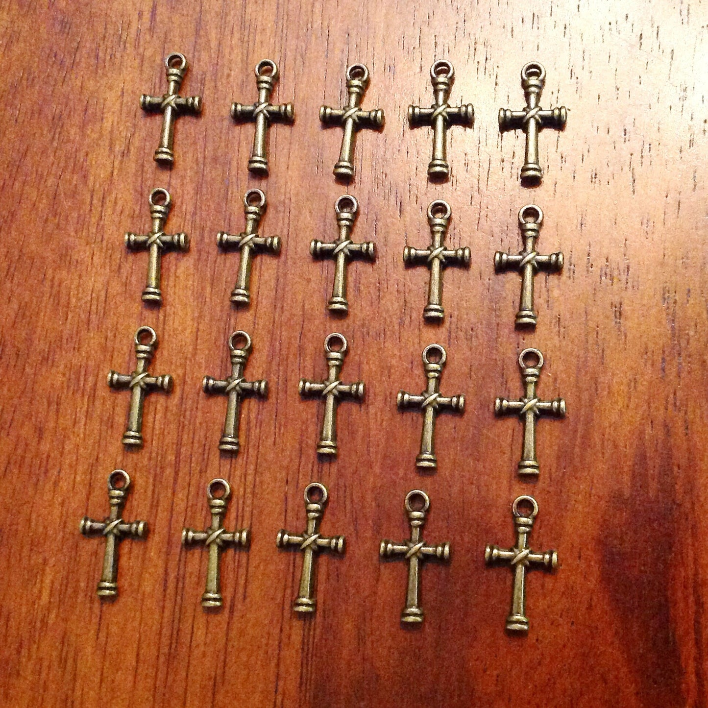 25pcs Bronze Cross Charms, Antique Bronze Charms, Fancy Cross Charms, Armor of God, Double Sided Cross Charms, Findings and Jewelry Supplies