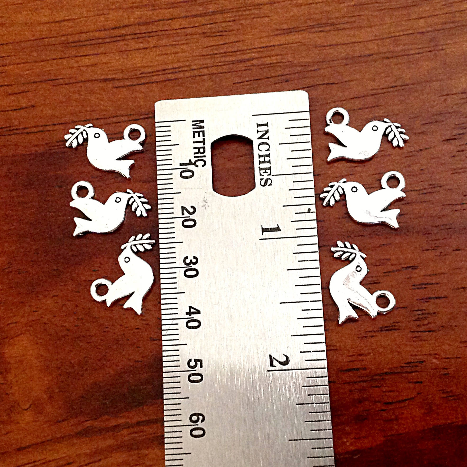 40pcs, Dove Charms, Dove with Olive Branch Charms, Bird Charms, Double Sided Dove Charms, Armor of God Charm, Craft Supplies, Findings