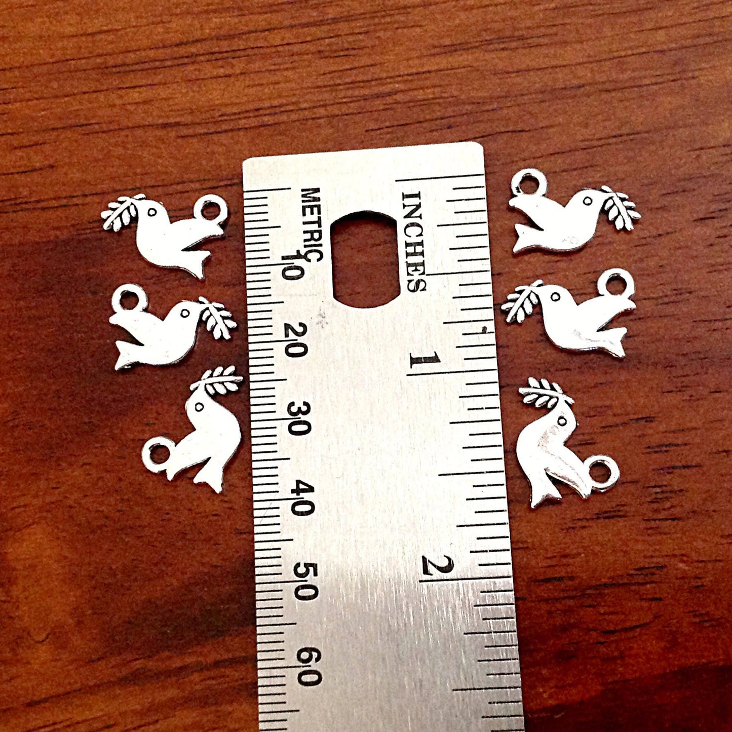 25pcs, Dove Charms, Dove with Olive Branch Charms, Bird Charms, Double Sided Dove Charms, Armor of God Charm, Craft Supplies, Findings