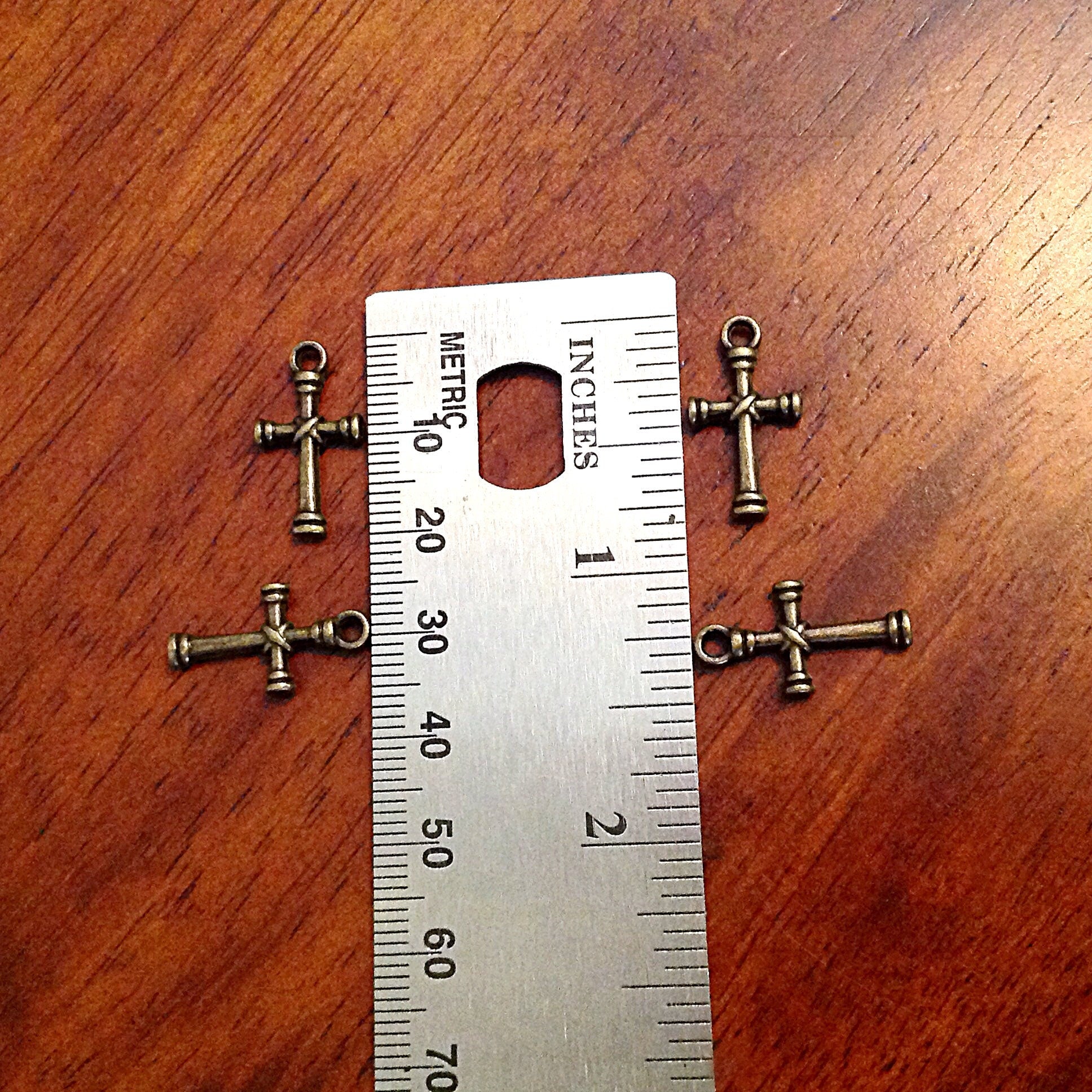 25pcs Bronze Cross Charms, Antique Bronze Charms, Fancy Cross Charms, Armor of God, Double Sided Cross Charms, Findings and Jewelry Supplies