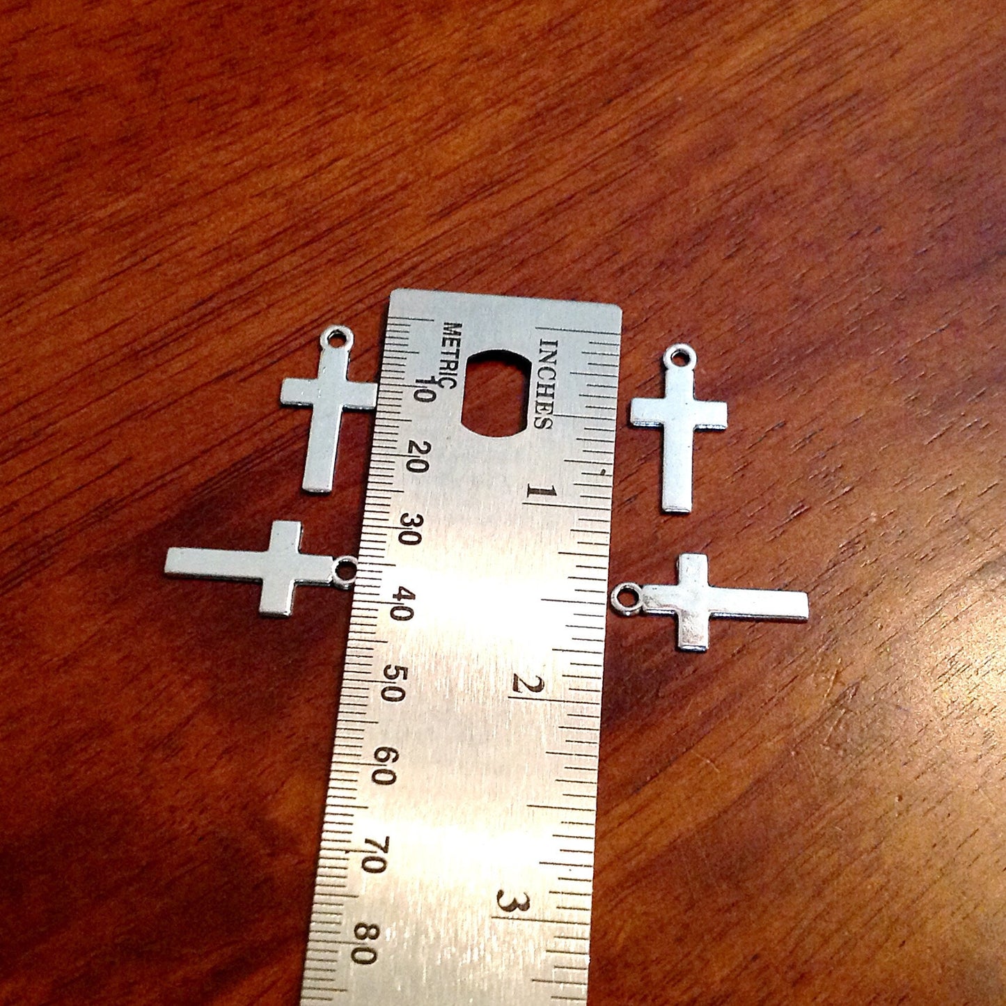 Bulk 30pcs Silver Cross Charms, Antique Silver Charms, Silver Cross Pendants, Double Sided Cross Charms, Findings and Jewelry Supplies