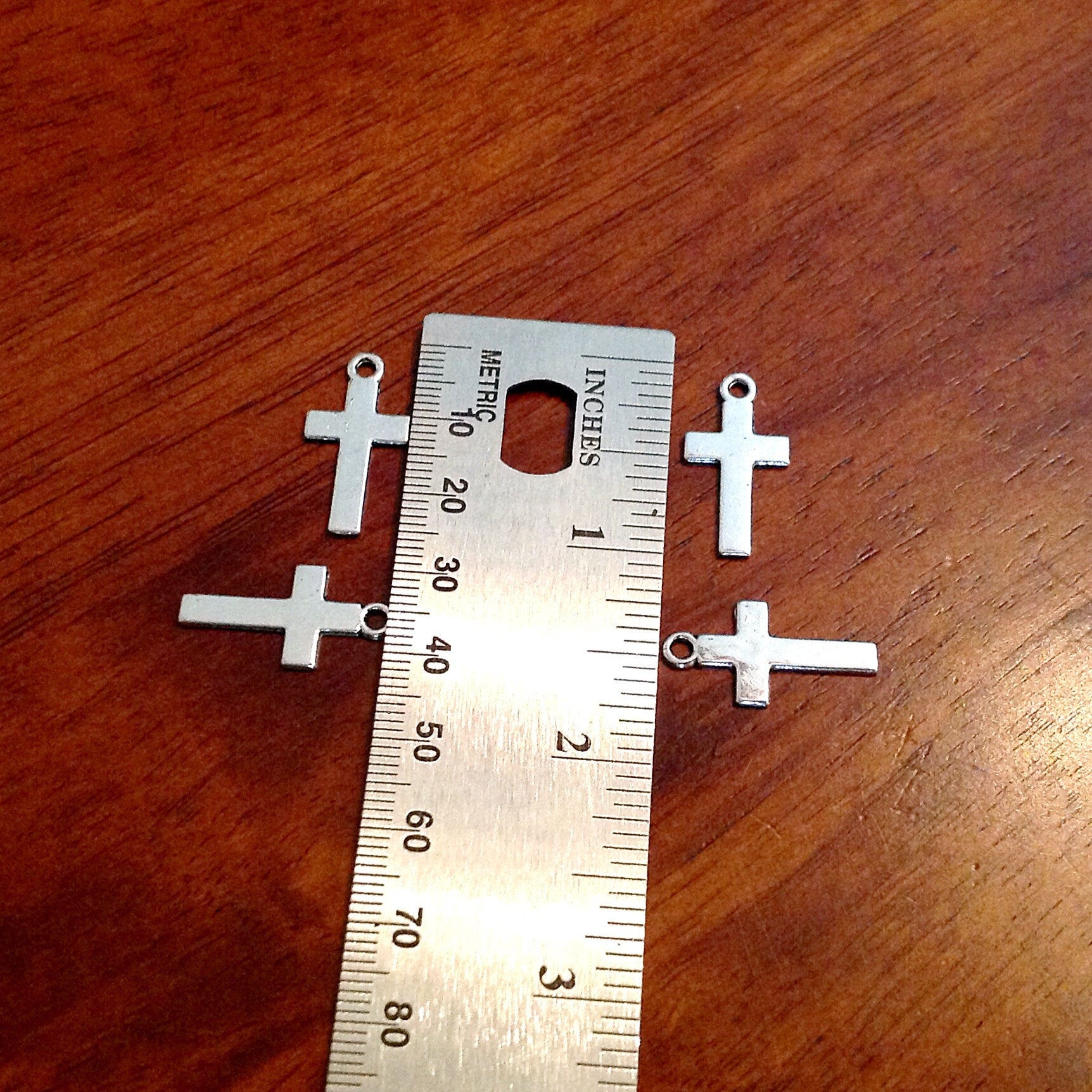 Bulk 30pcs Silver Cross Charms, Antique Silver Charms, Silver Cross Pendants, Double Sided Cross Charms, Findings and Jewelry Supplies