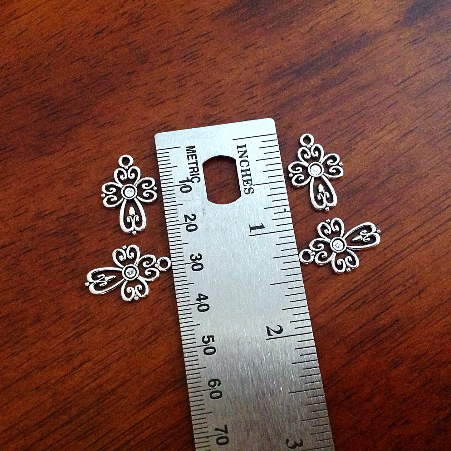 25pcs Cross Charms, Antique Silver Charms, Silver Cross Charms, Fancy Cross Charms, Silver Cross Pendants, Findings and Jewelry Supplies