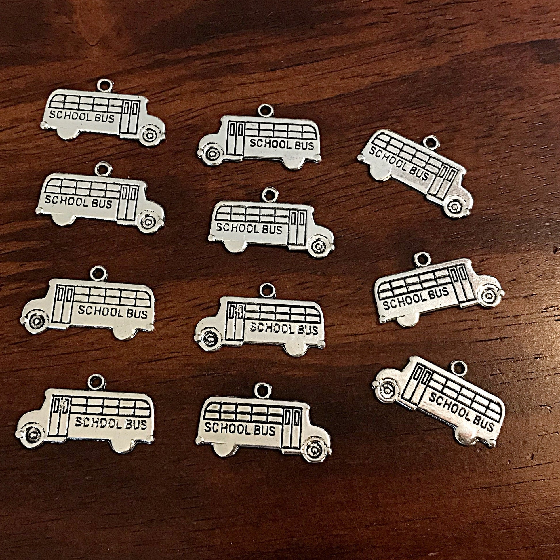 SALE 20pcs School Bus Charms, Bus Charms, School Charms, Bus Stop Charms, Teacher Charms, Graduation Charms, Transportation Charms, Findings