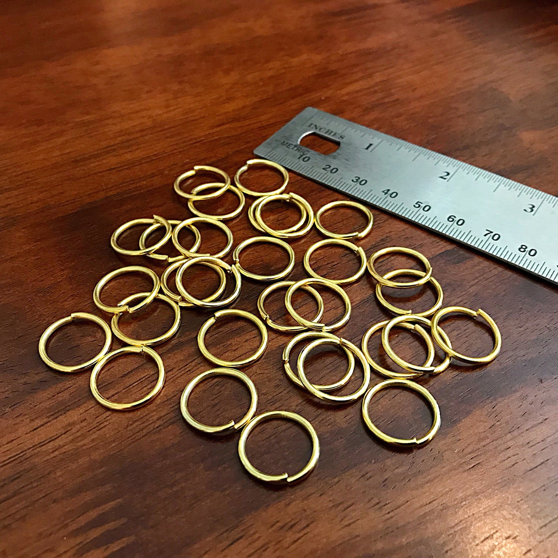 Strong Jump Rings, 100pcs 16x1.5mm Jump Rings, Gold Plated Jumprings, 16 Gage Industril Strength Jumprings, 16mm x 1.5mm, Findings