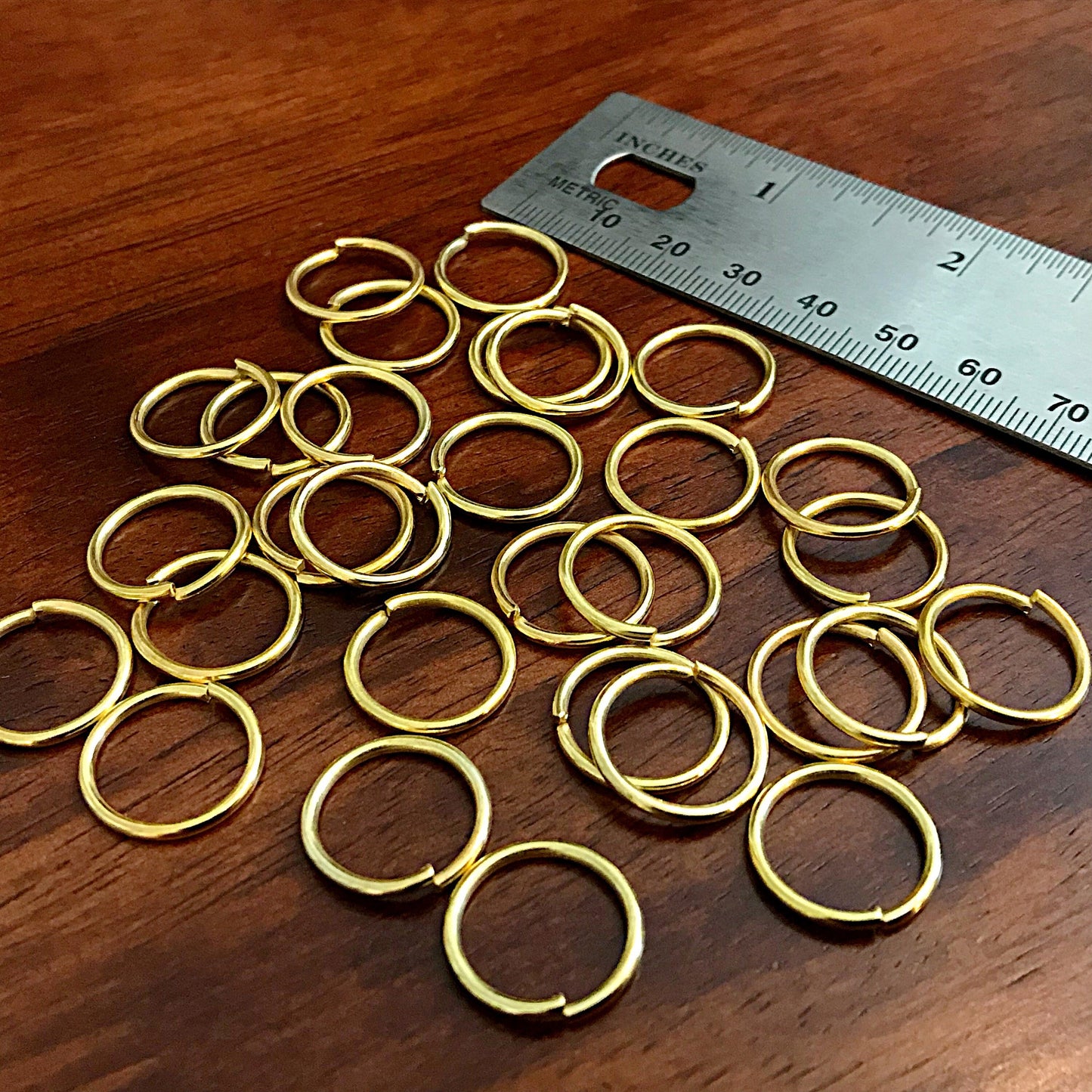 Strong Jump Rings, 50pcs 16x1.5mm Jump Rings, Gold Plated Jumprings, 16 Gage Industril Strength Jumprings, 16mm x 1.5mm, Findings