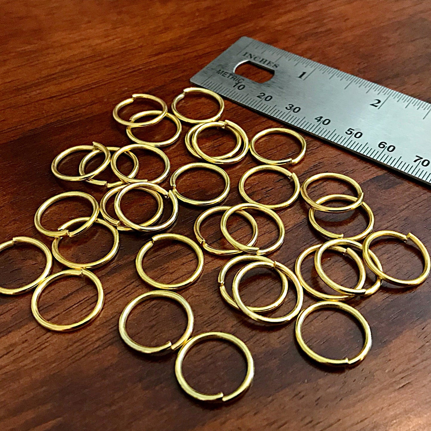 Strong Jump Rings, 200pcs 16x1.5mm Jump Rings, Gold Plated Jumprings, 16 Gage Industril Strength Jumprings, 16mm x 1.5mm, Findings