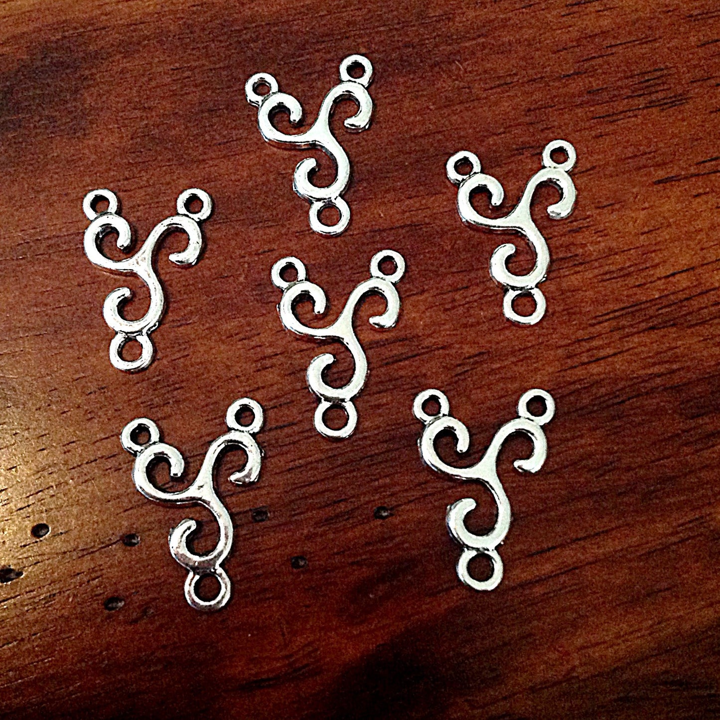 Bulk 20pcs, Earring Connectors, Ornate Connector Charms, Swirl Connector Charms, 3 Way Connector Charms, Fancy Connector Charms, Findings