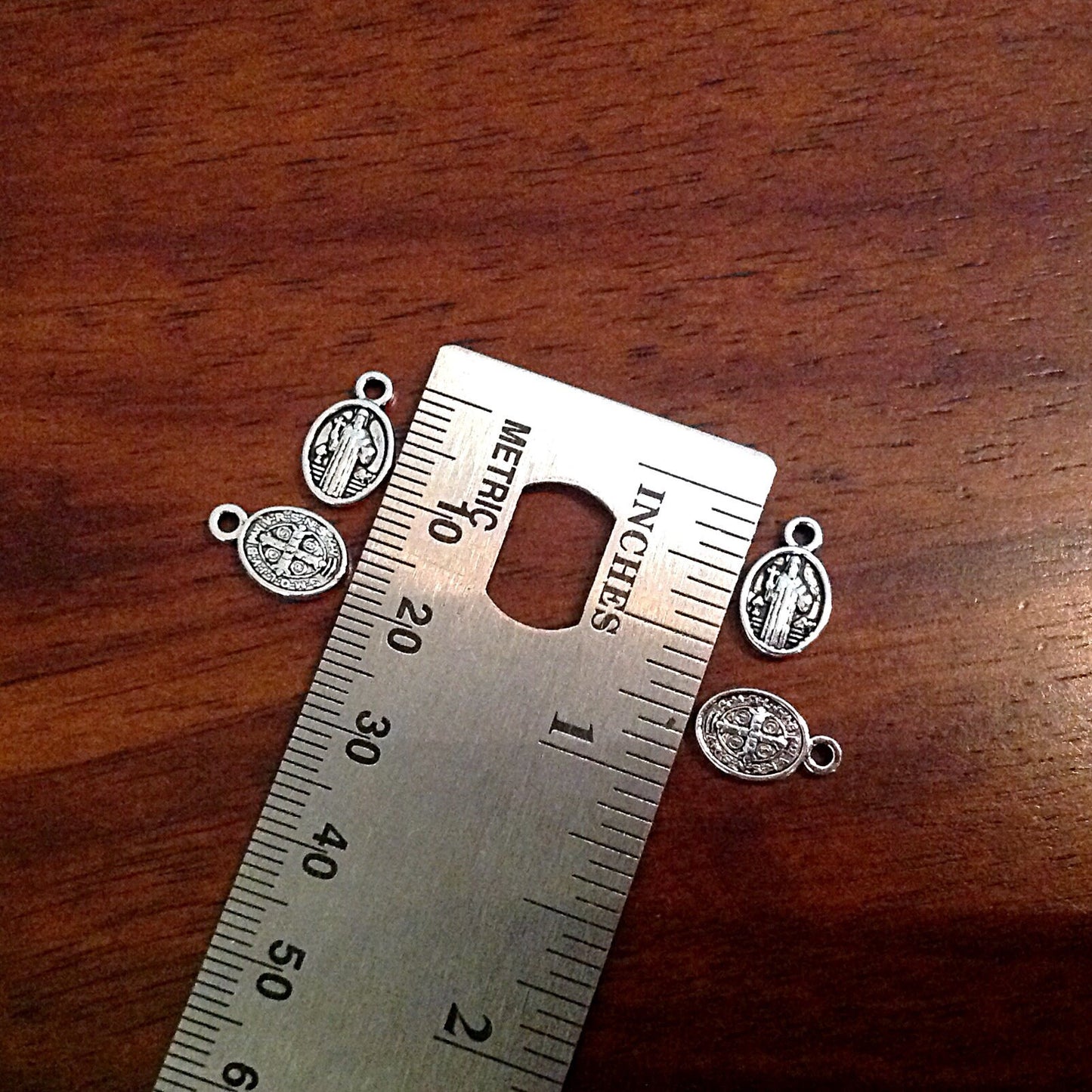 30 pcs, St Benedict Charms, Saint Benedict Medals, Small Charms, Catholic Charms, Religious Medallions, Benediction Charms, Rosary Charms