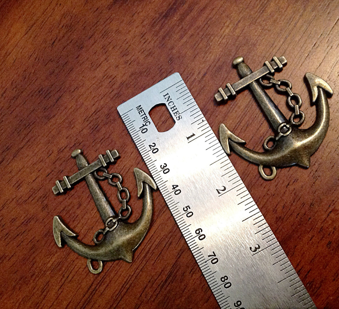 3 Large Anchor Pendanrts, Nautical Anchor Pendants, Ship Anchor Charms, Sailing Charms, Anchor Charms, Findings, Crafts and Jewelry Supplies