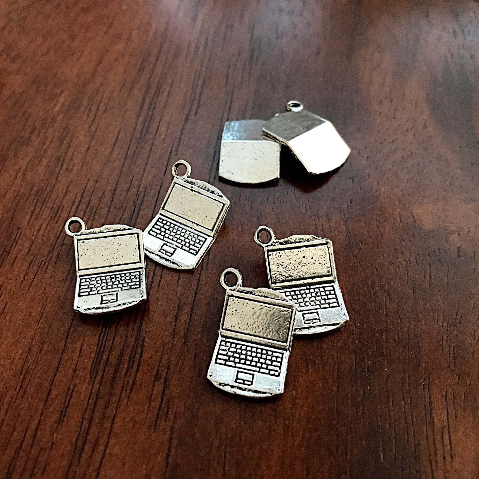 12pcs, Laptop Charms, Laptop Pendants, Computer Charms, Keyboard Charms, School Charms, Note Book Charms, Graduation Charms, Findings