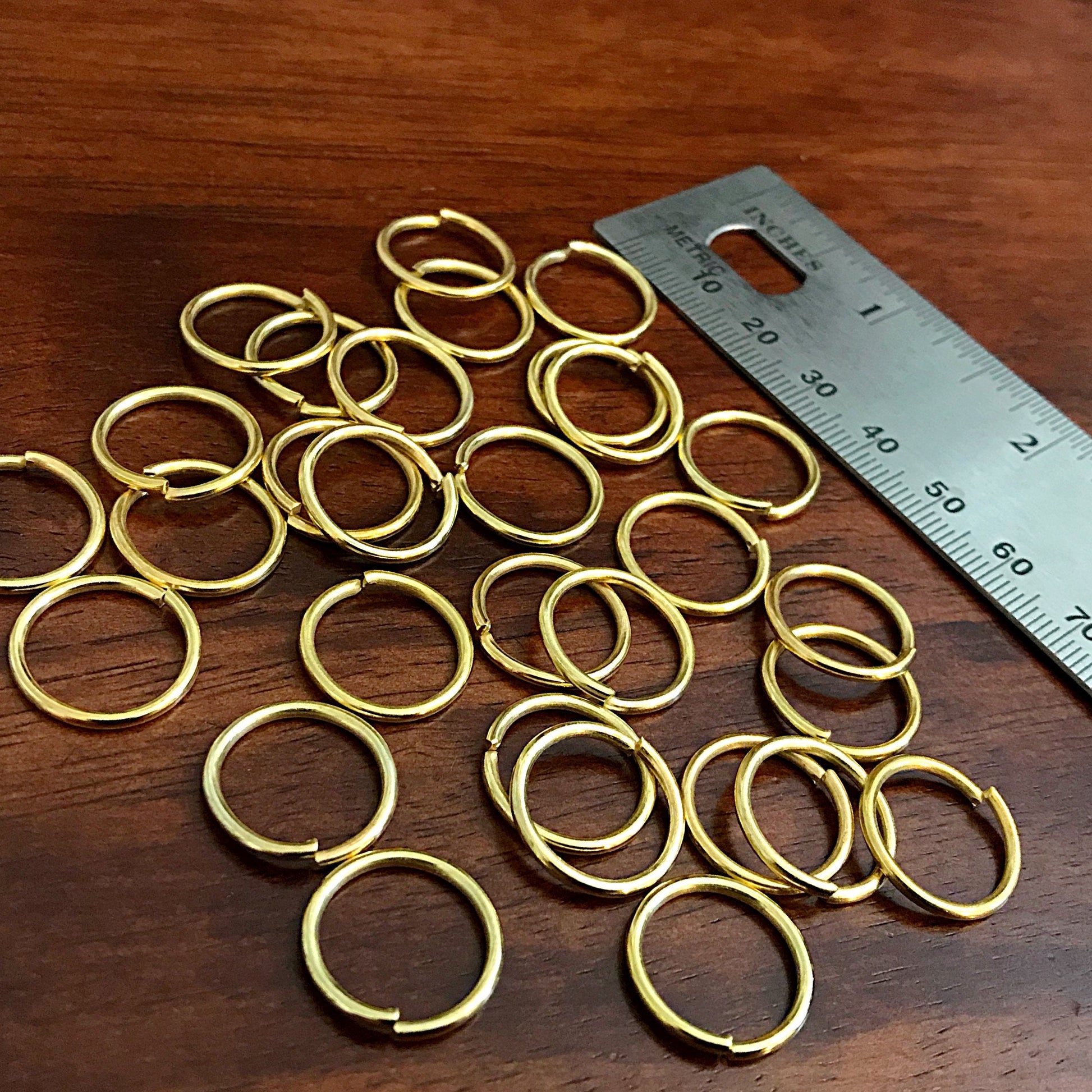 Strong Jump Rings, 50pcs 16x1.5mm Jump Rings, Gold Plated Jumprings, 16 Gage Industril Strength Jumprings, 16mm x 1.5mm, Findings