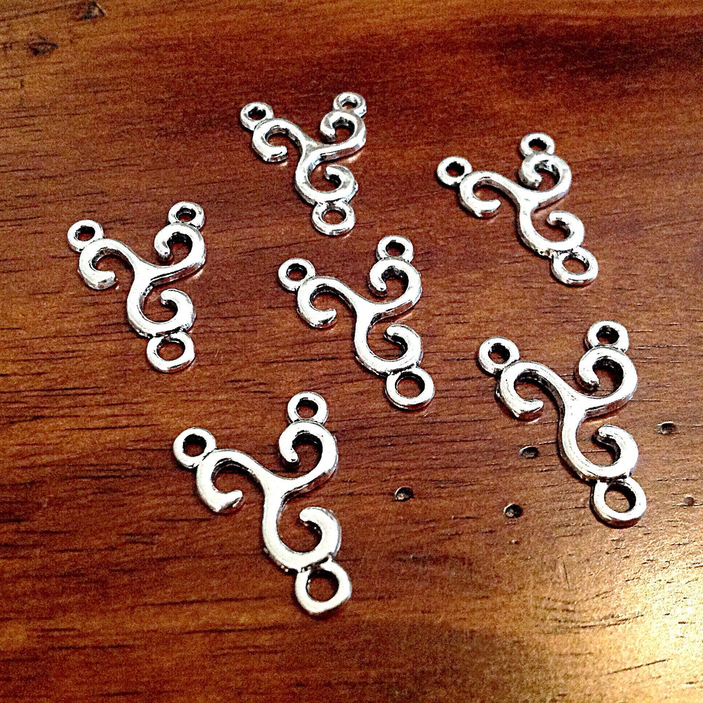 Bulk 20pcs, Earring Connectors, Ornate Connector Charms, Swirl Connector Charms, 3 Way Connector Charms, Fancy Connector Charms, Findings