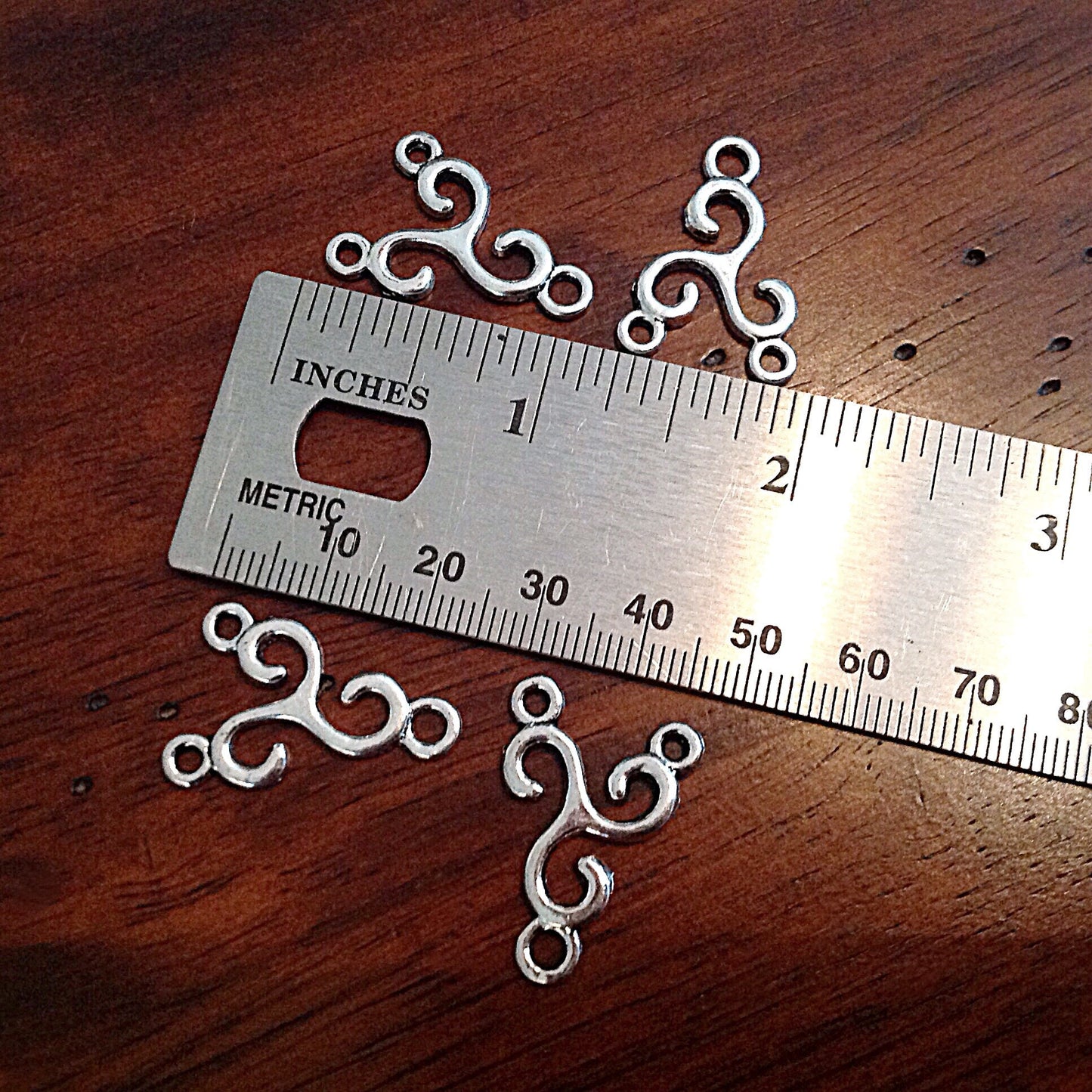 Bulk 20pcs, Earring Connectors, Ornate Connector Charms, Swirl Connector Charms, 3 Way Connector Charms, Fancy Connector Charms, Findings