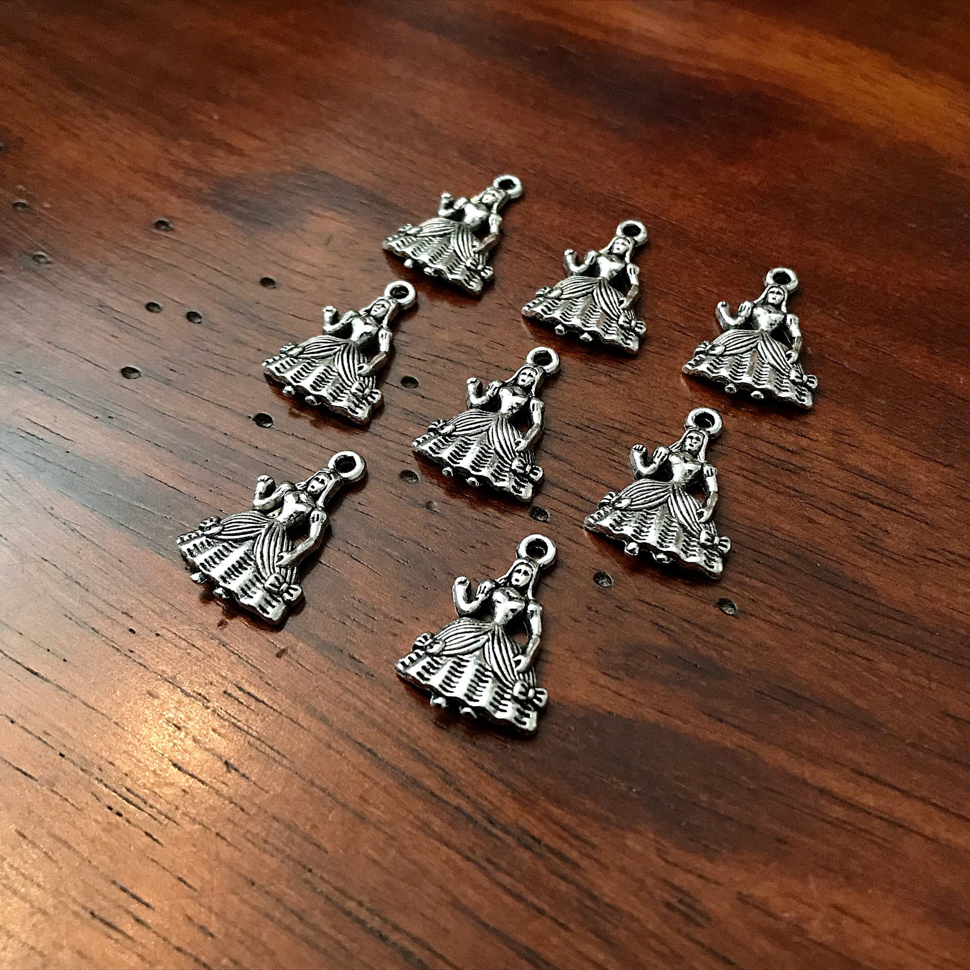 25pcs, Quinceañera Dress Charms, Antique Silver Dress Charms, Quinceañera Charms, Princess Dress Charms, Birthday Dress Charms, Findings