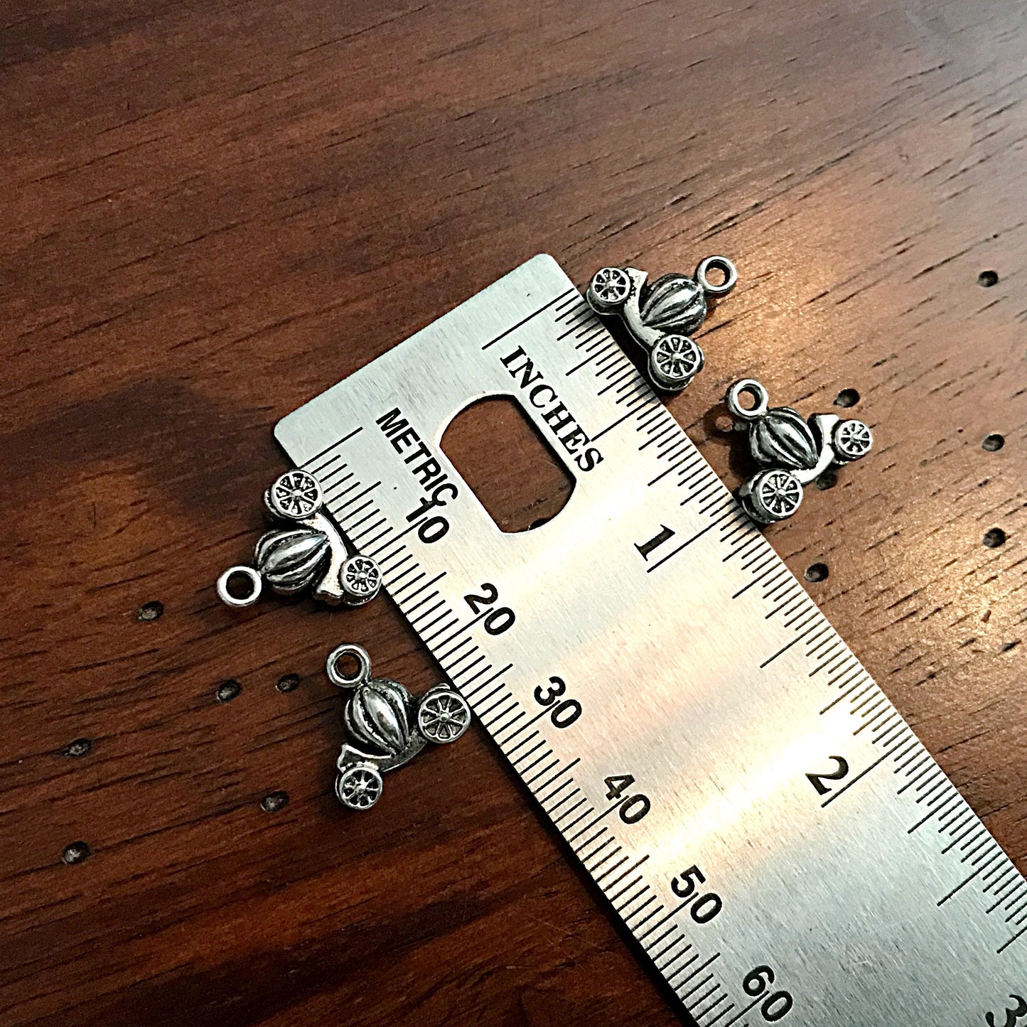 20pcs Pumpkin Carriage Charms, Antique Silver Charms, 3-D Pumpkin Carriage Charms, Cinderella Carriage Charms, Doublesided Charms, Findings