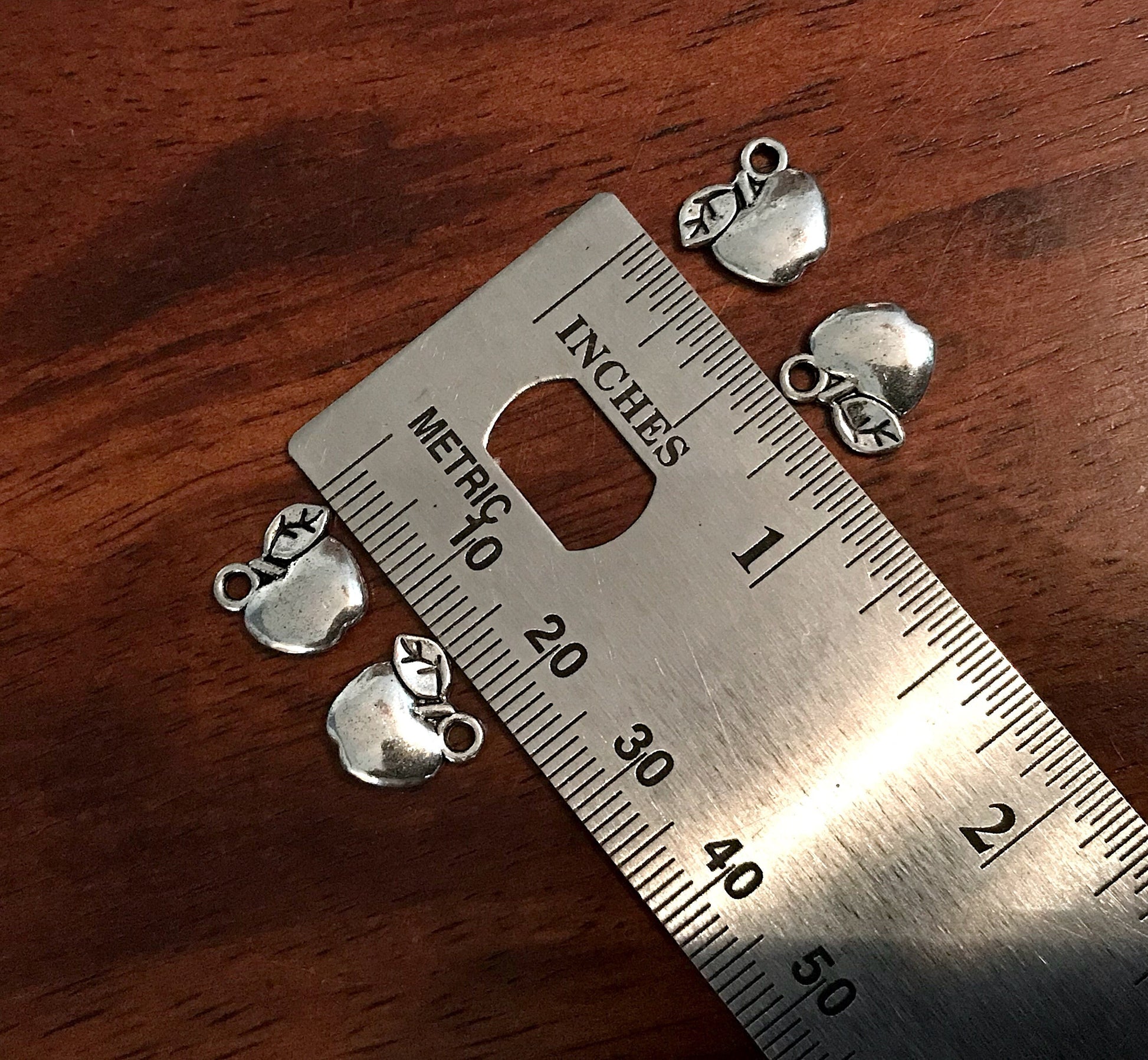 Bulk 40pcs, Apple Charms, Fruit Charms, Double Sided Apple Charms, Peach Charms, Fruit of the Spirit Charm, Craft Supplies, Findings