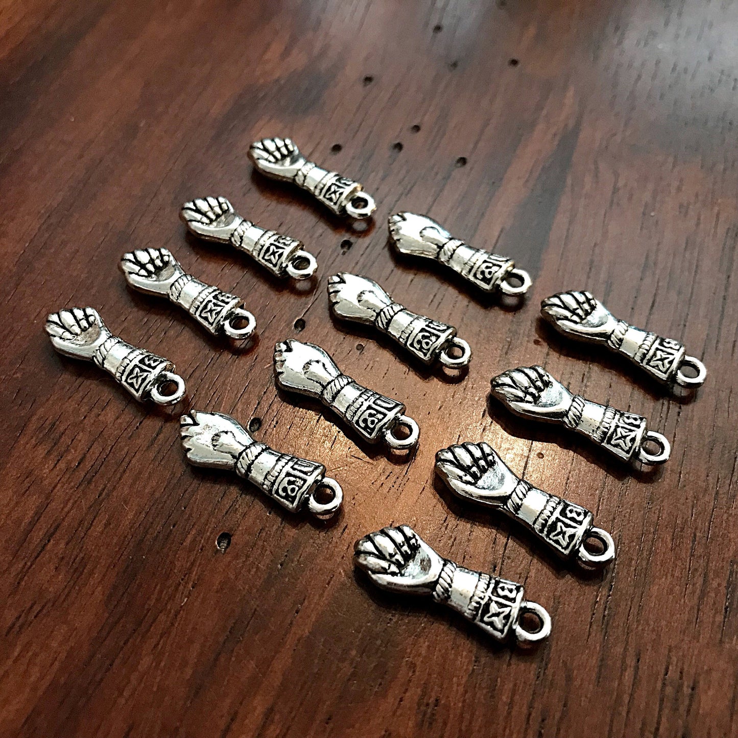 25pcs, Figa Fist Charms, Small Figa Fist Charms, Antique Silver Charms, Good Luck Amulet, Meditation Charm, Om, Buddha, Jewelry Supplies