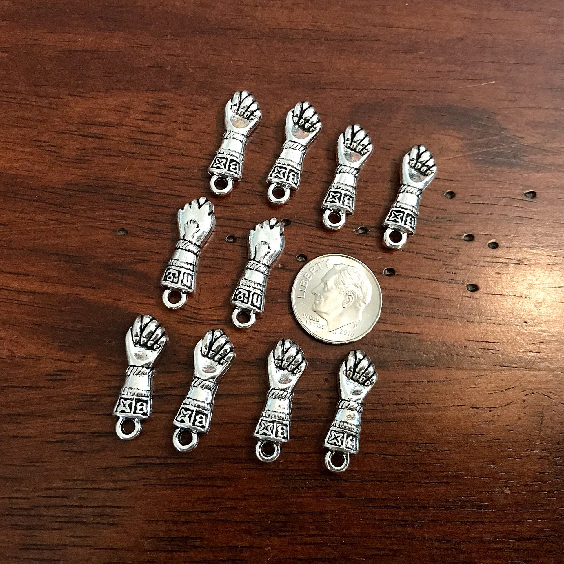 25pcs, Figa Fist Charms, Small Figa Fist Charms, Antique Silver Charms, Good Luck Amulet, Meditation Charm, Om, Buddha, Jewelry Supplies
