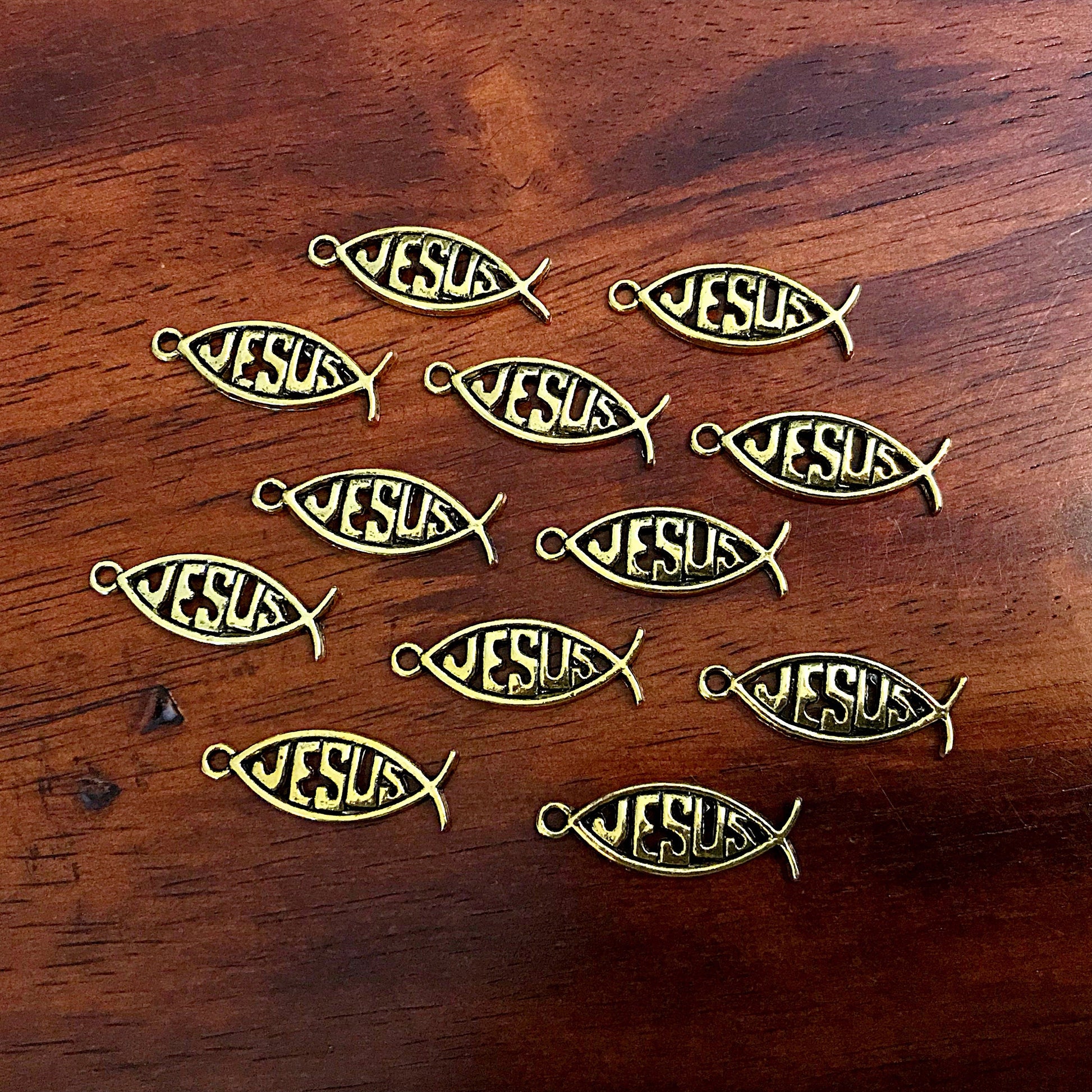 12pcs Jesus Charms, Antique Gold Charms, Silver Fish Charms, Jesus Charms, Ribbon Charms, Faith Charms, Findings and Jewelry Supplies