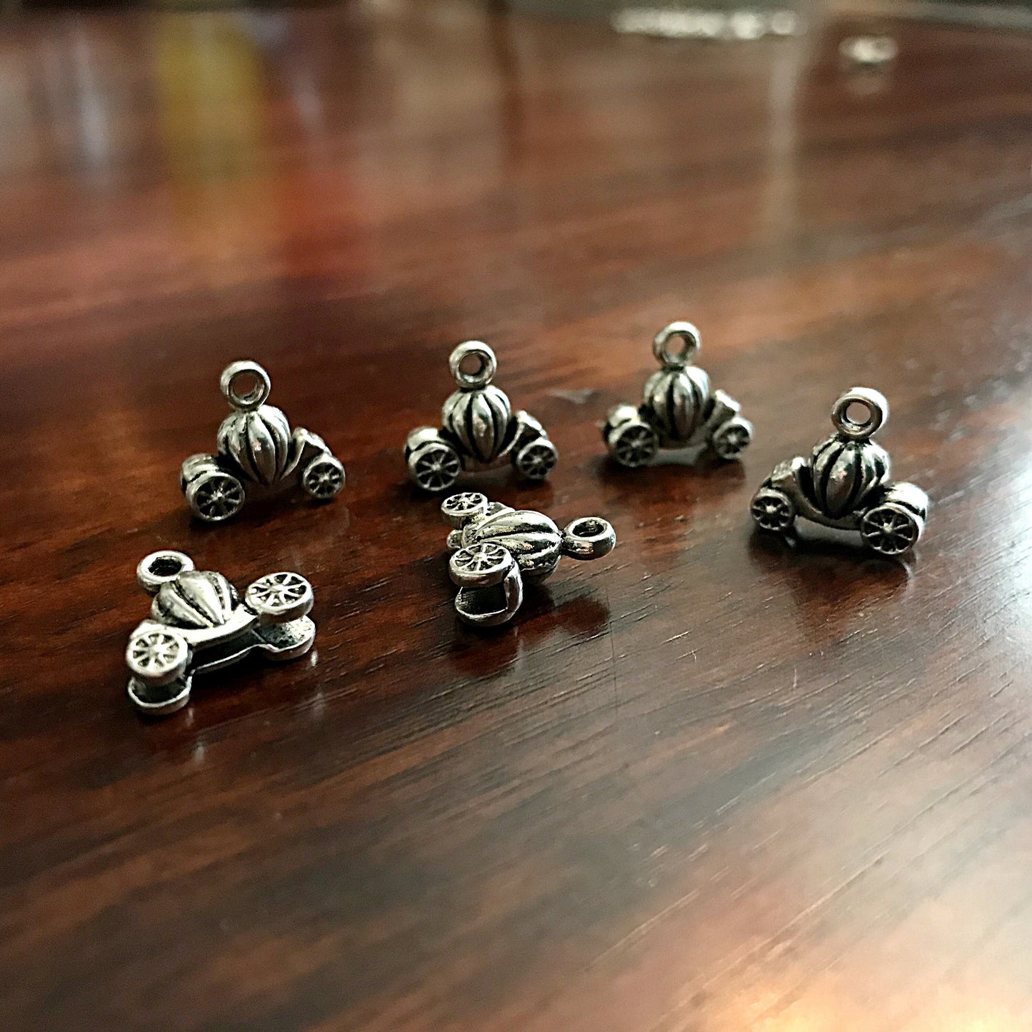 20pcs Pumpkin Carriage Charms, Antique Silver Charms, 3-D Pumpkin Carriage Charms, Cinderella Carriage Charms, Doublesided Charms, Findings