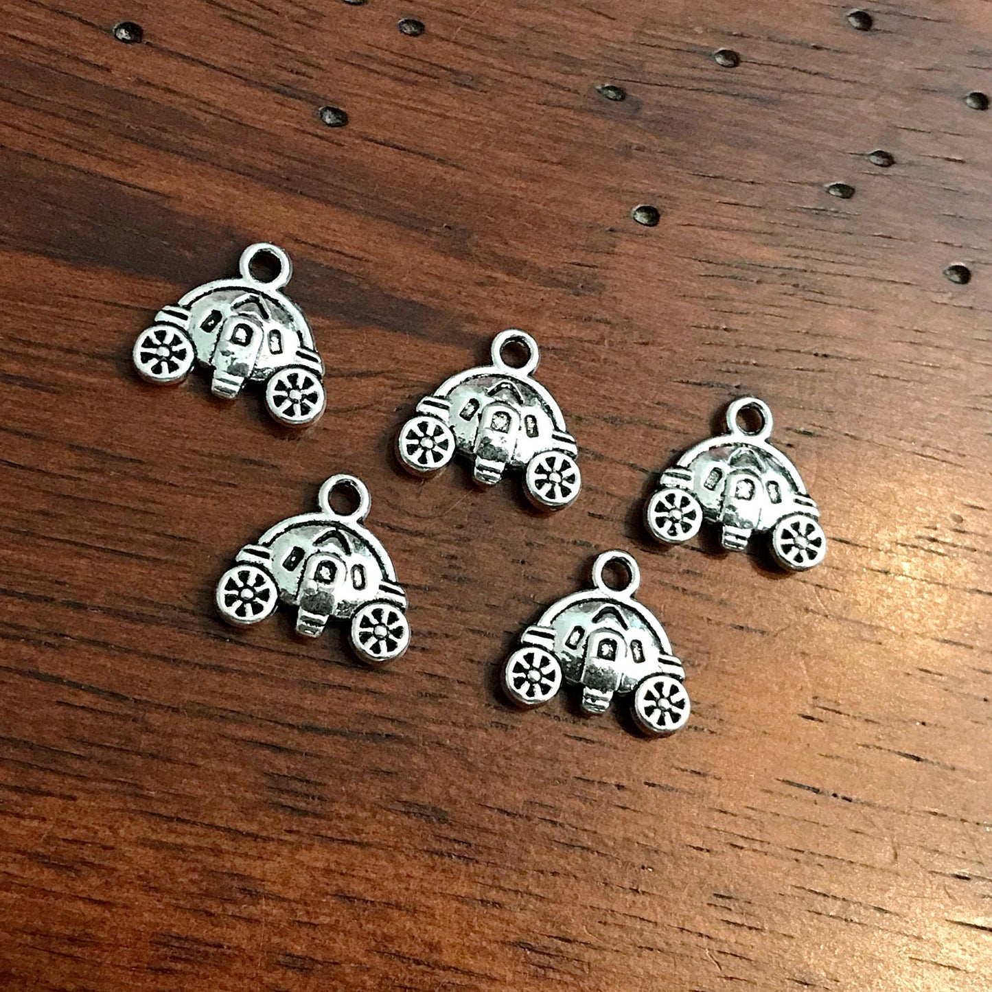 25pcs Pumpkin Carriage Charms, Antique Silver Charms, Pumpkin Carriage Charms, Cinderella Carriage Charms, Doublesided Charms, Findings