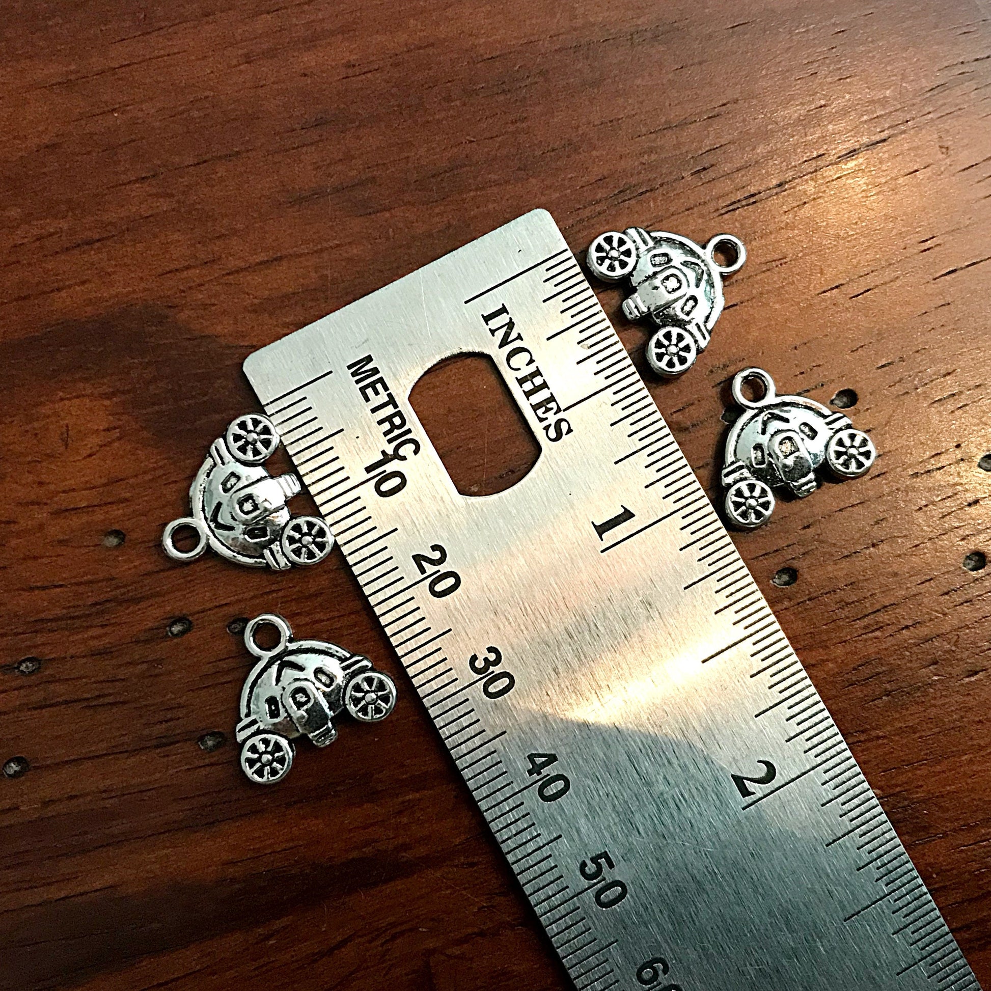 25pcs Pumpkin Carriage Charms, Antique Silver Charms, Pumpkin Carriage Charms, Cinderella Carriage Charms, Doublesided Charms, Findings