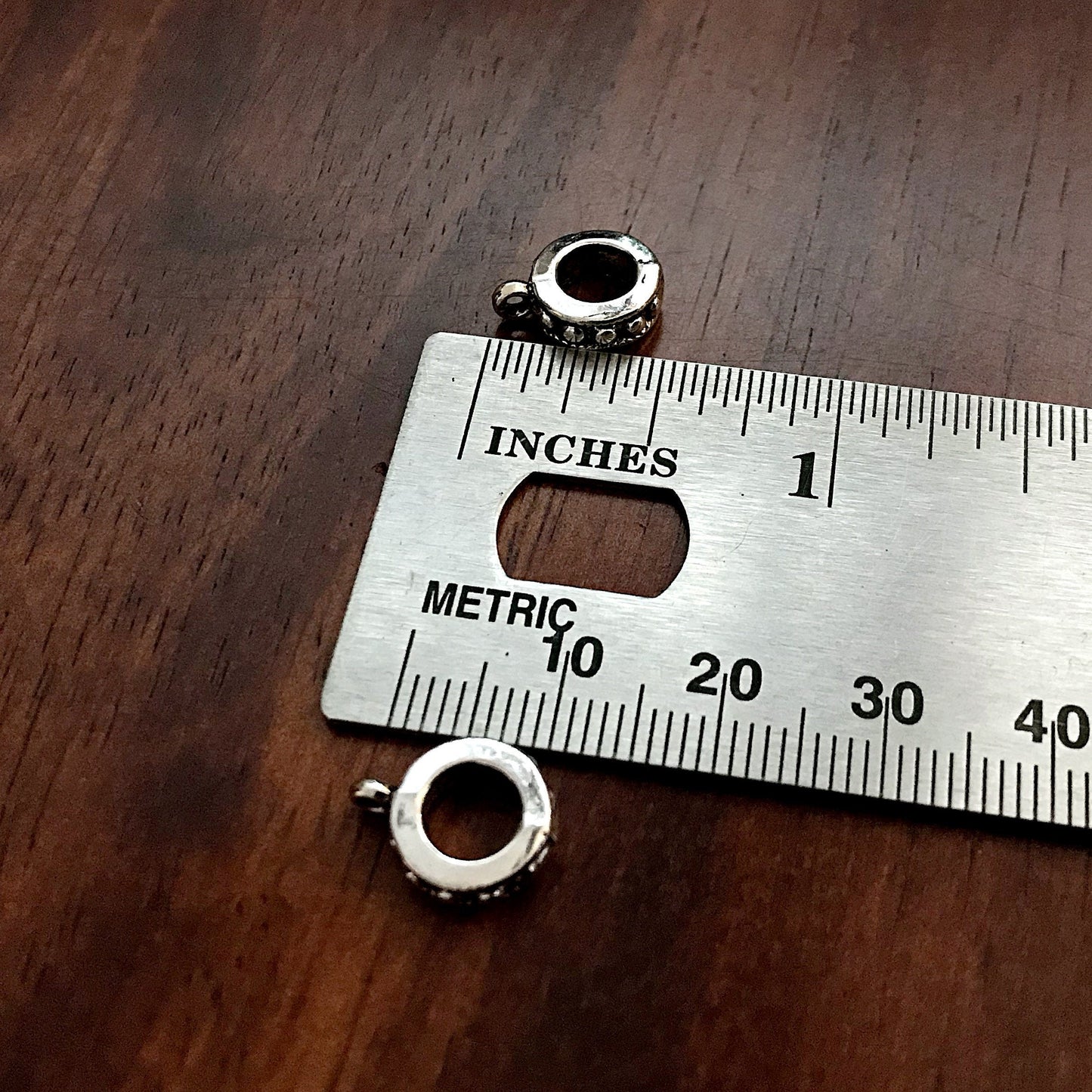 25pcs, Bail Beads, Bails, Bail Connectors, European Beads, Silver Spacer Beads, Big Hole Beads, Bail Charms, Craft Supplies, Findings