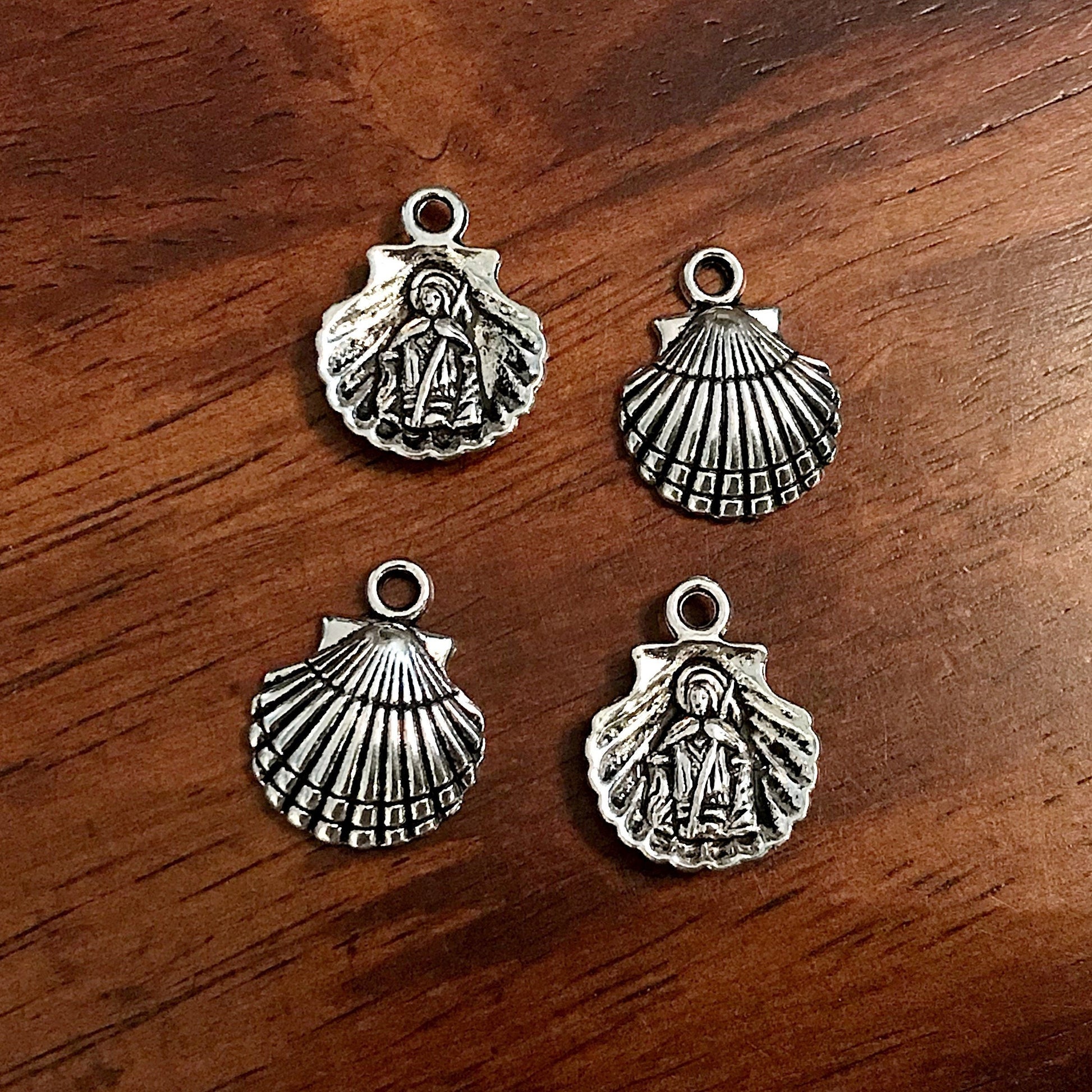 Saint James Medals, 20pcs, Shell Charms, St. James Charms, St James Medal, Scallop Symbol, Catholic Medals, Religious Medals, Rosary Charms