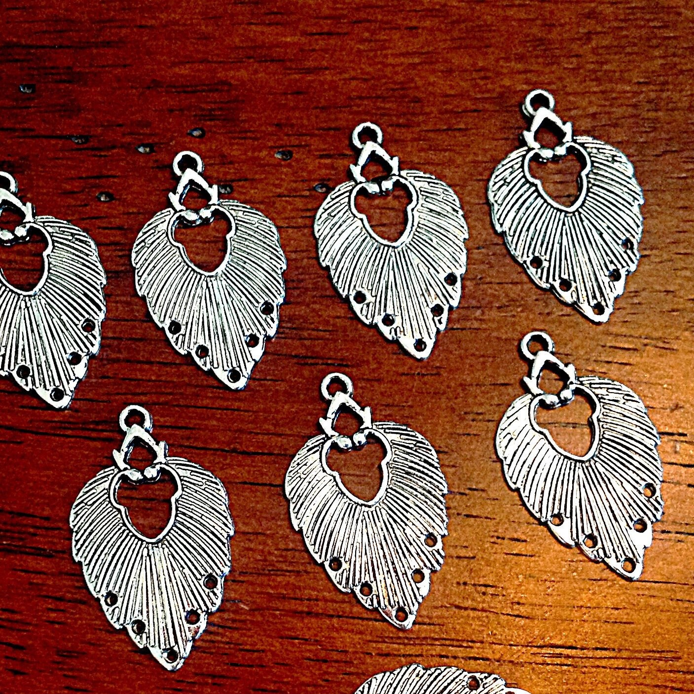 20pcs, Earring Connector Charms, Dreamcatcher Charm Connectors, Navajo Charm Connectors, Feather Earring Charms, Dangle Earring Charms