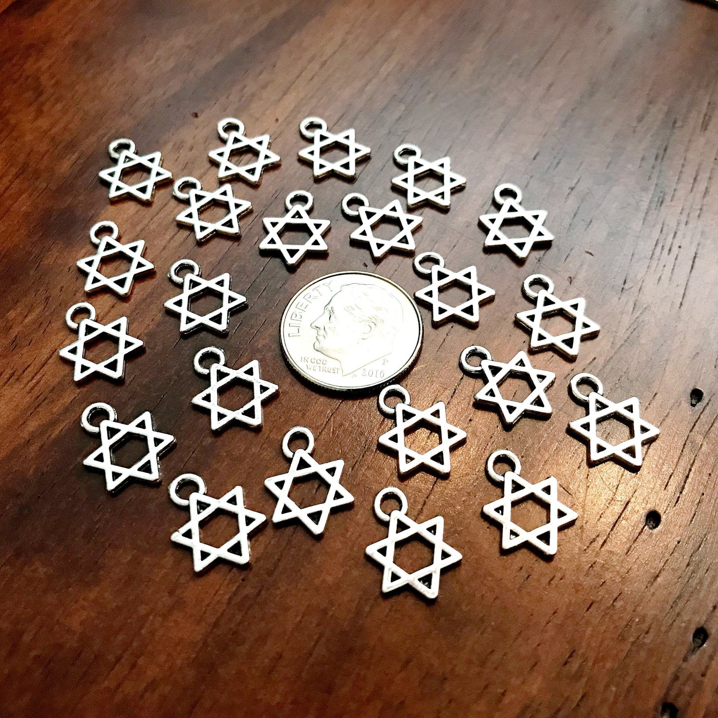 50pcs, Star of David Charms, Tiny Star of David Charms, Hexagram Charms, 6 Point Star Charms, Jewish Star Charms, Hexagram Charms, Findings