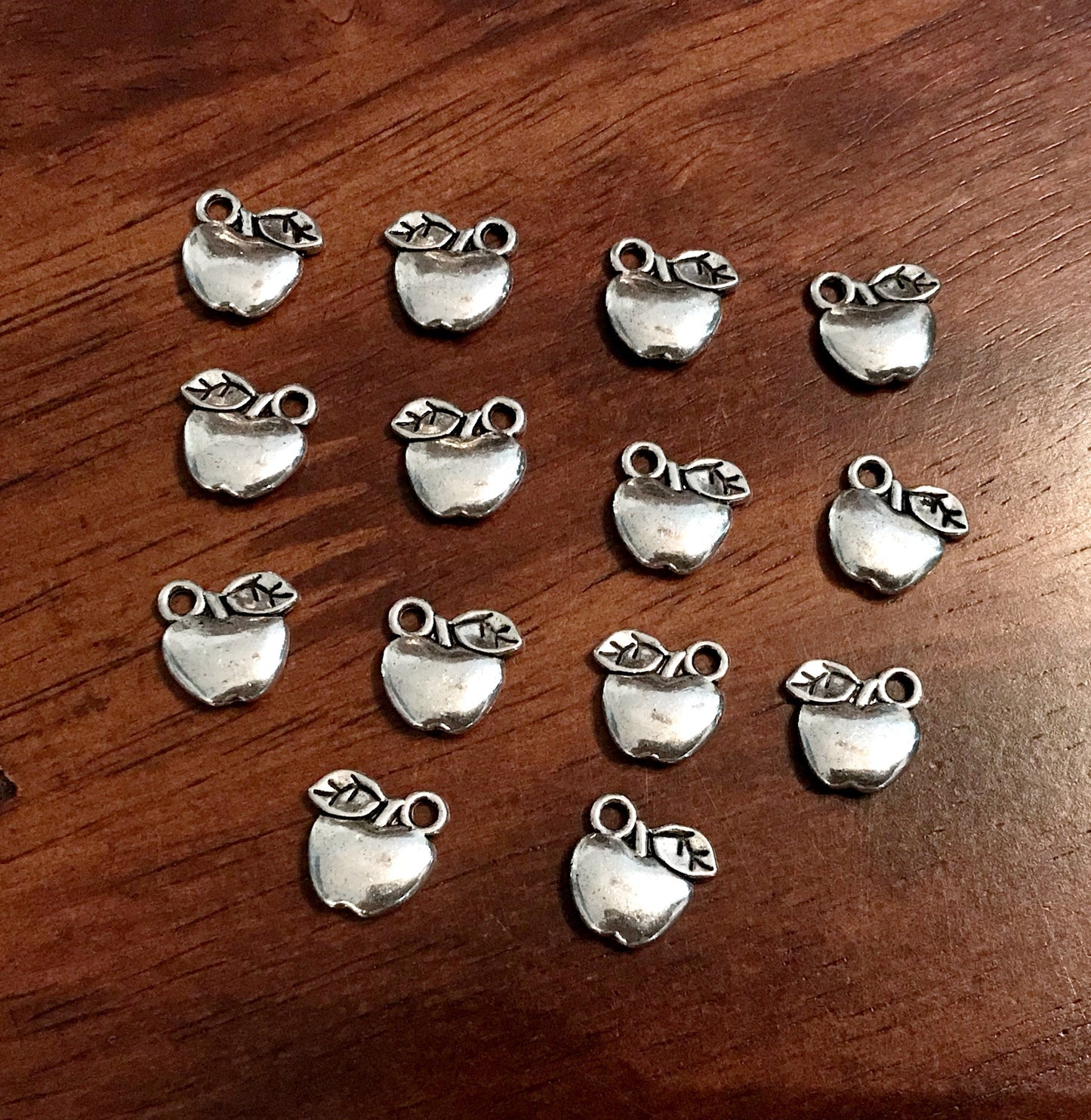 Bulk 40pcs, Apple Charms, Fruit Charms, Double Sided Apple Charms, Peach Charms, Fruit of the Spirit Charm, Craft Supplies, Findings