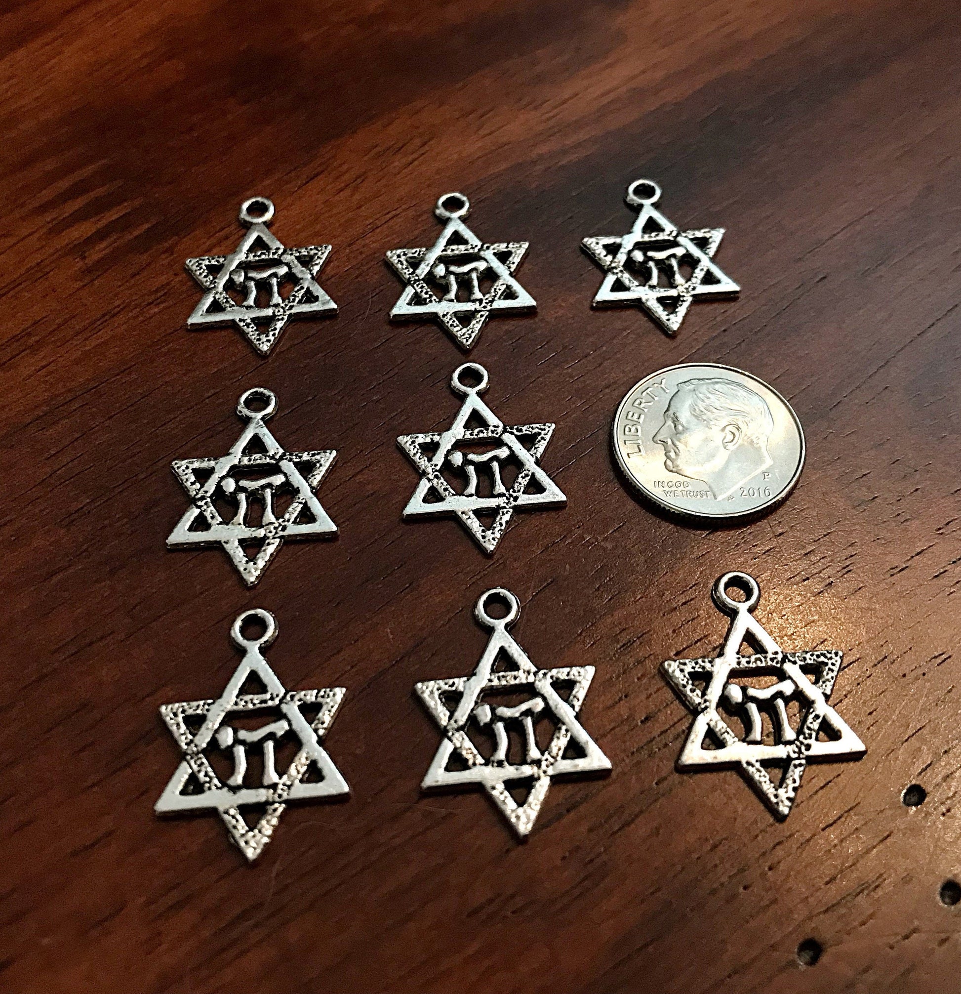 20pcs, Star of David Charms, Shield of David Charms, Hexagram Charms, Seal of Solomon Charms, 6 Point Star Charms, Jewish Star Charms