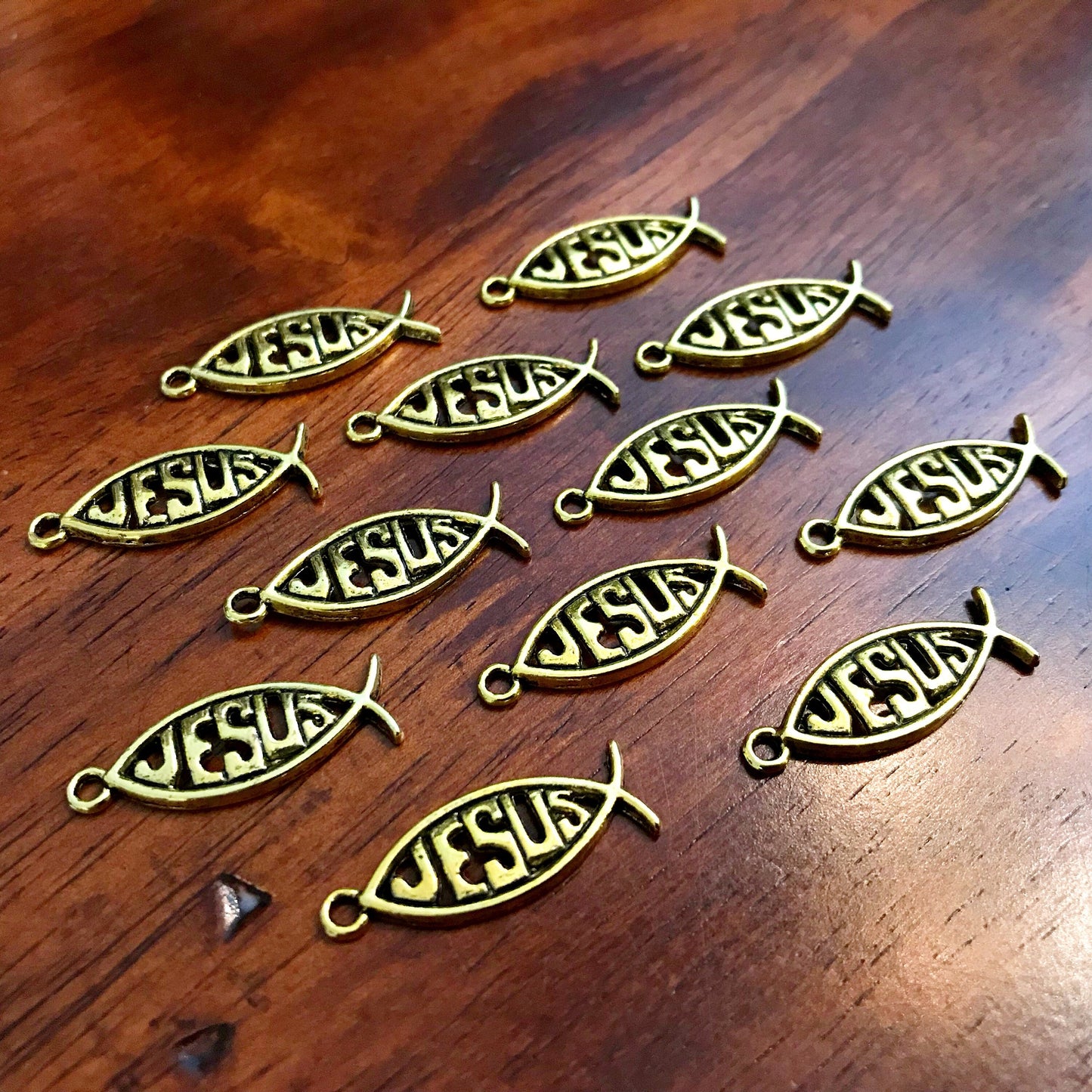 12pcs Jesus Charms, Antique Gold Charms, Silver Fish Charms, Jesus Charms, Ribbon Charms, Faith Charms, Findings and Jewelry Supplies