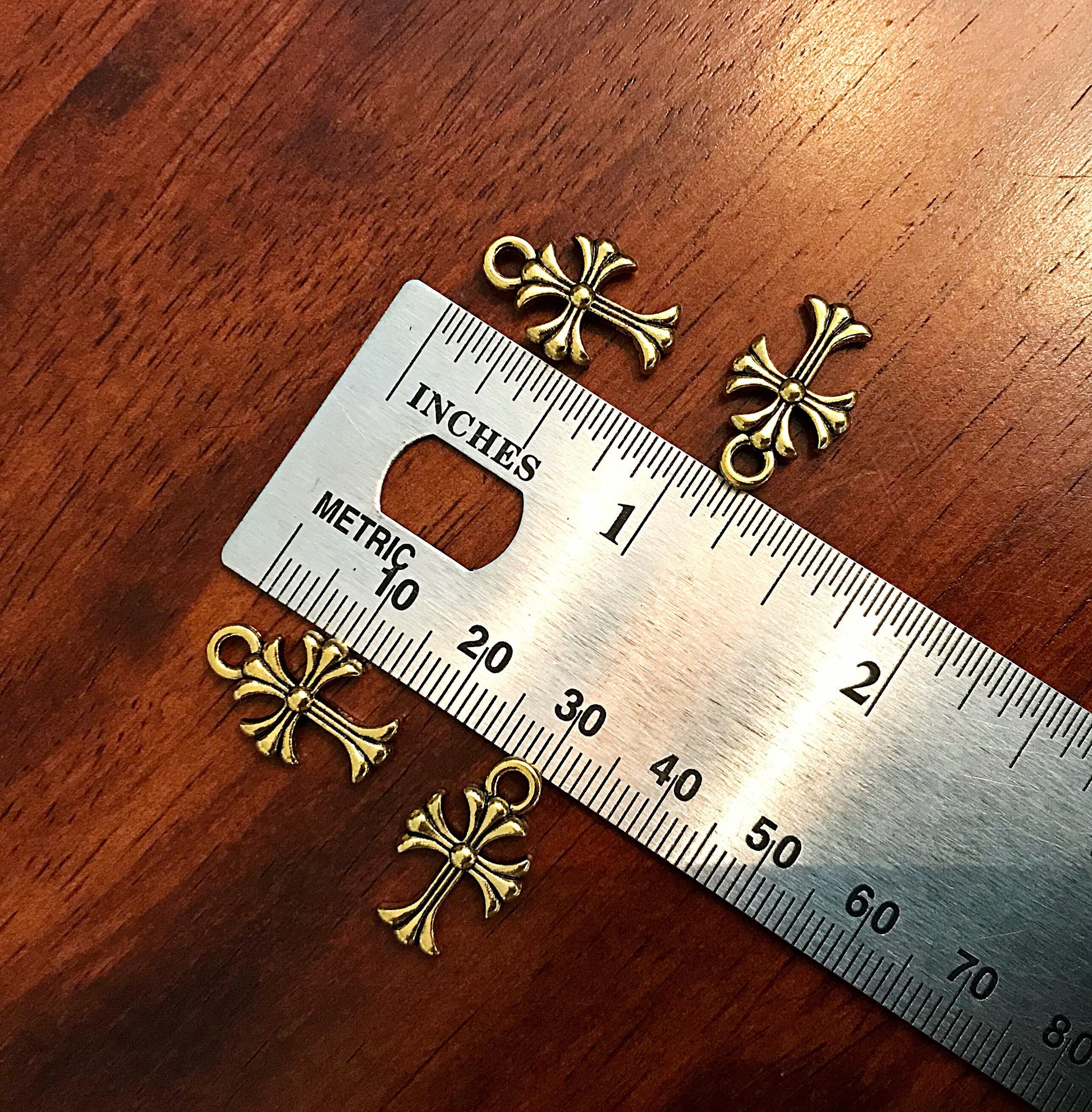 20pcs, Cross Charms, Antique Gold Cross Charms, Beautiful Cross Charms, Cross Pendants, Fancy Cross Charms, 2 Sided Cross Charms, Findings