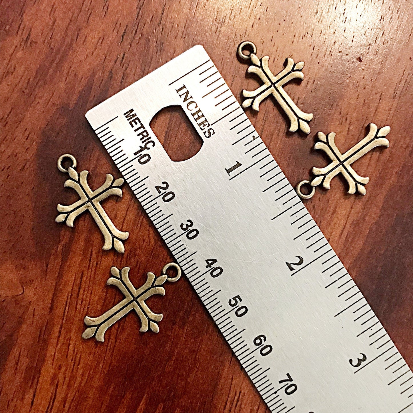 20pcs, Cross Charms, Antique Bronze Charms, Fancy Cross Charms, Bronze Cross, Double Sided Cross, Findings, Craft and Jewelry Supplies