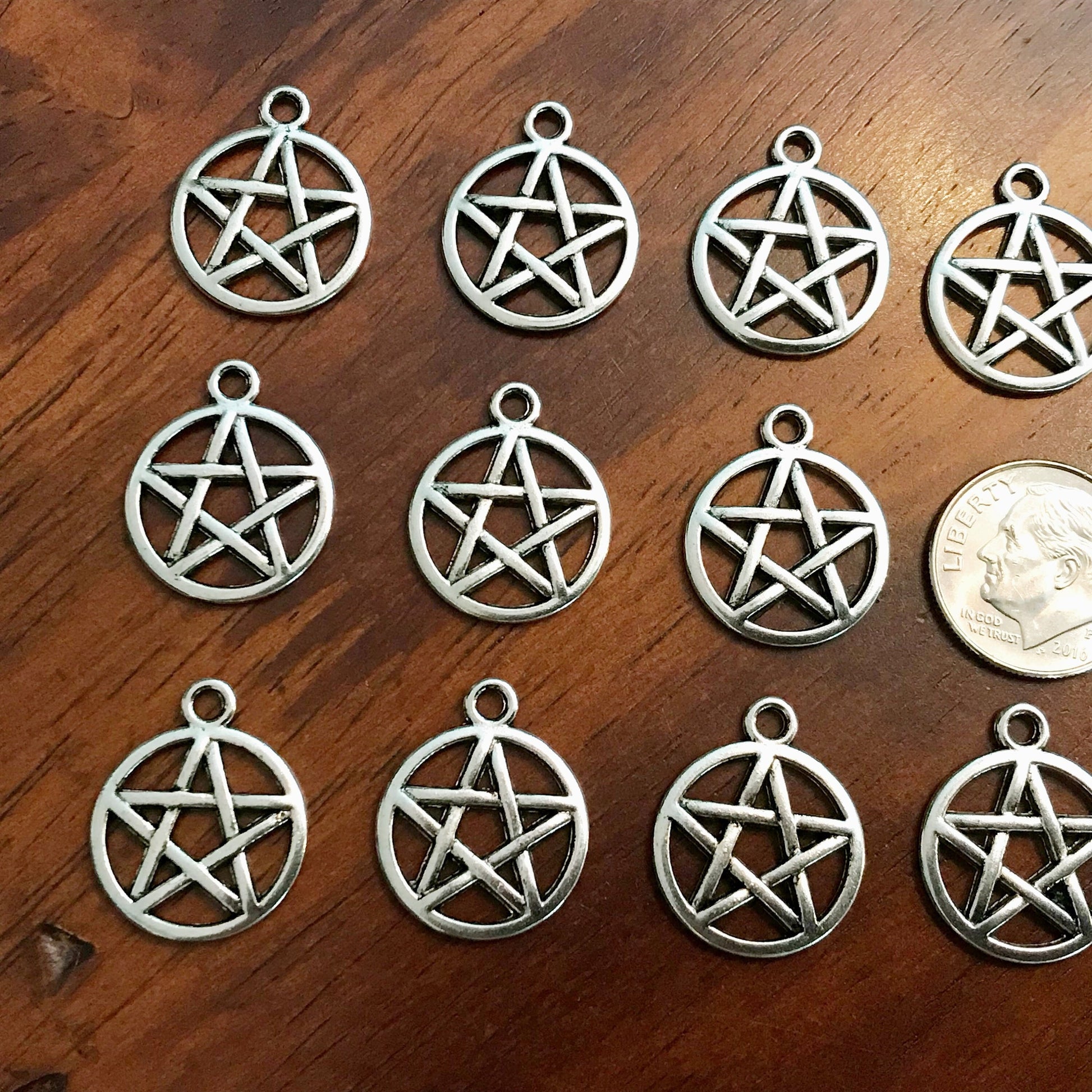 25pcs, Pentagram Charms, Star Charms, Wicca Charms, 5 Point Star, Wiccan Charms, Pentagram Star Charms, Hexagram Charms, Pentagram Charms