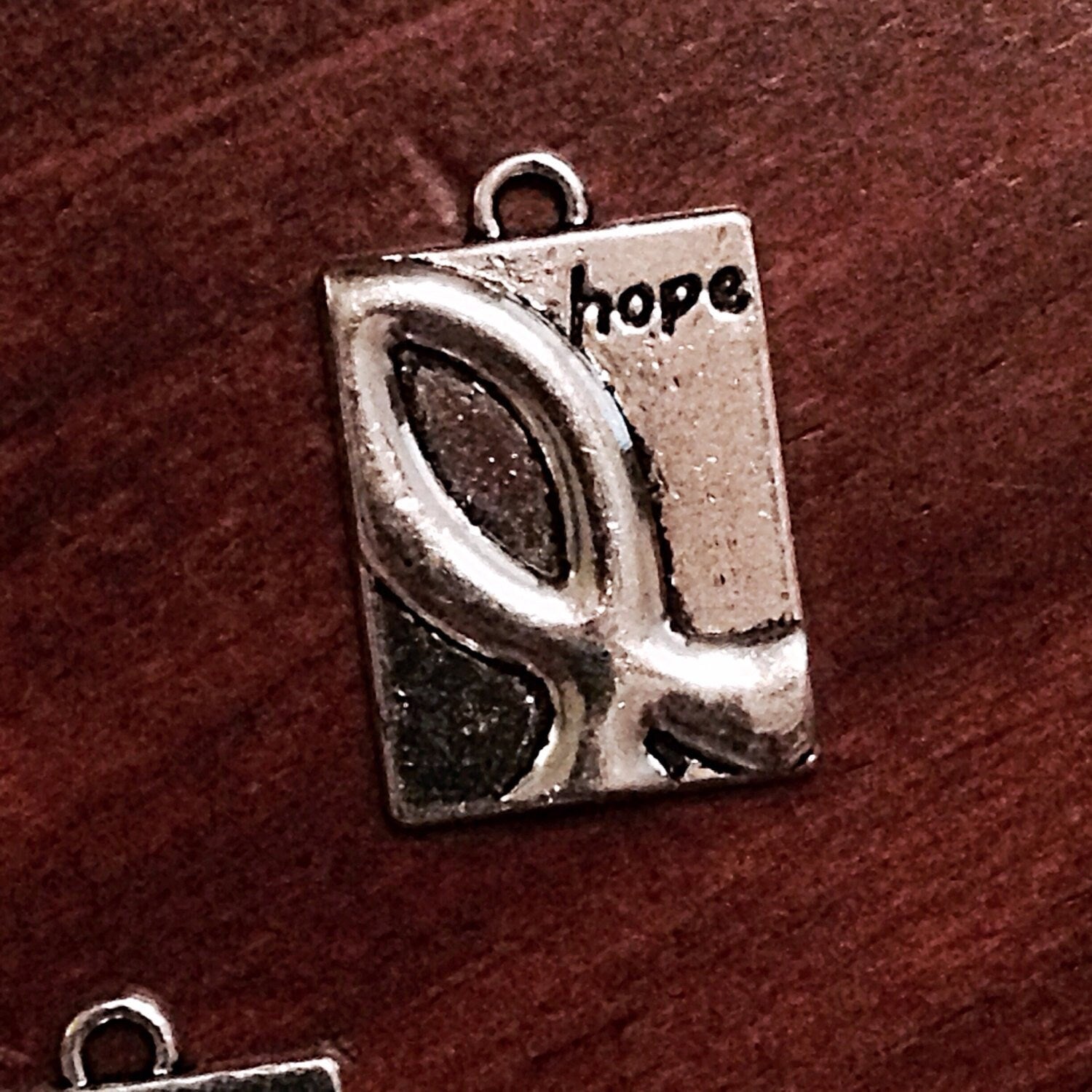 20 Hope Ribbon Charms, Antique Silver Charms, Fish Charms, Cancer Awareness Charms, Hope Charms, Findings, Jewelry and Craft Supplies