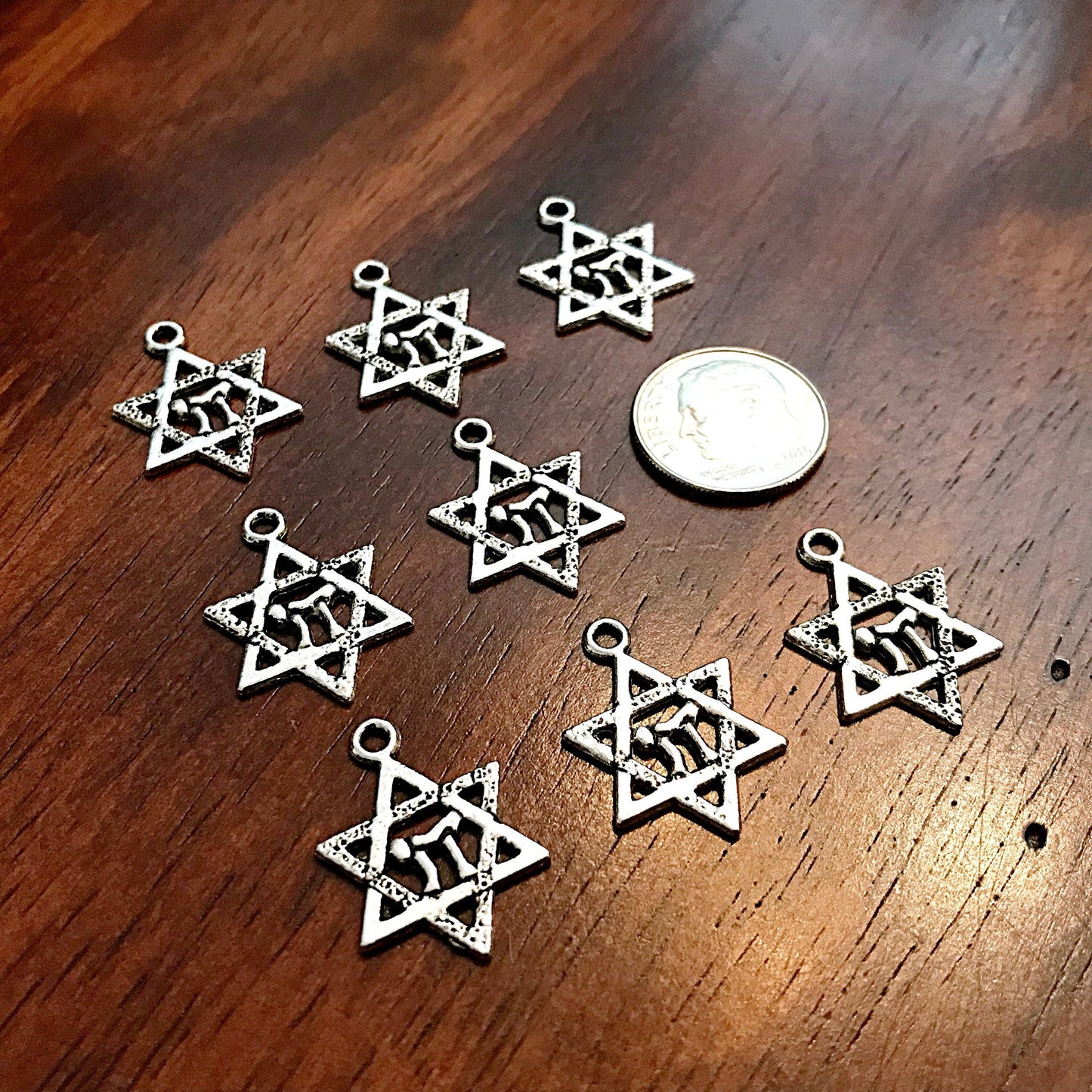 40pcs, Star of David Charms, Shield of David Charms, Hexagram Charms, Seal of Solomon Charms, 6 Point Star Charms, Jewish Star Charms