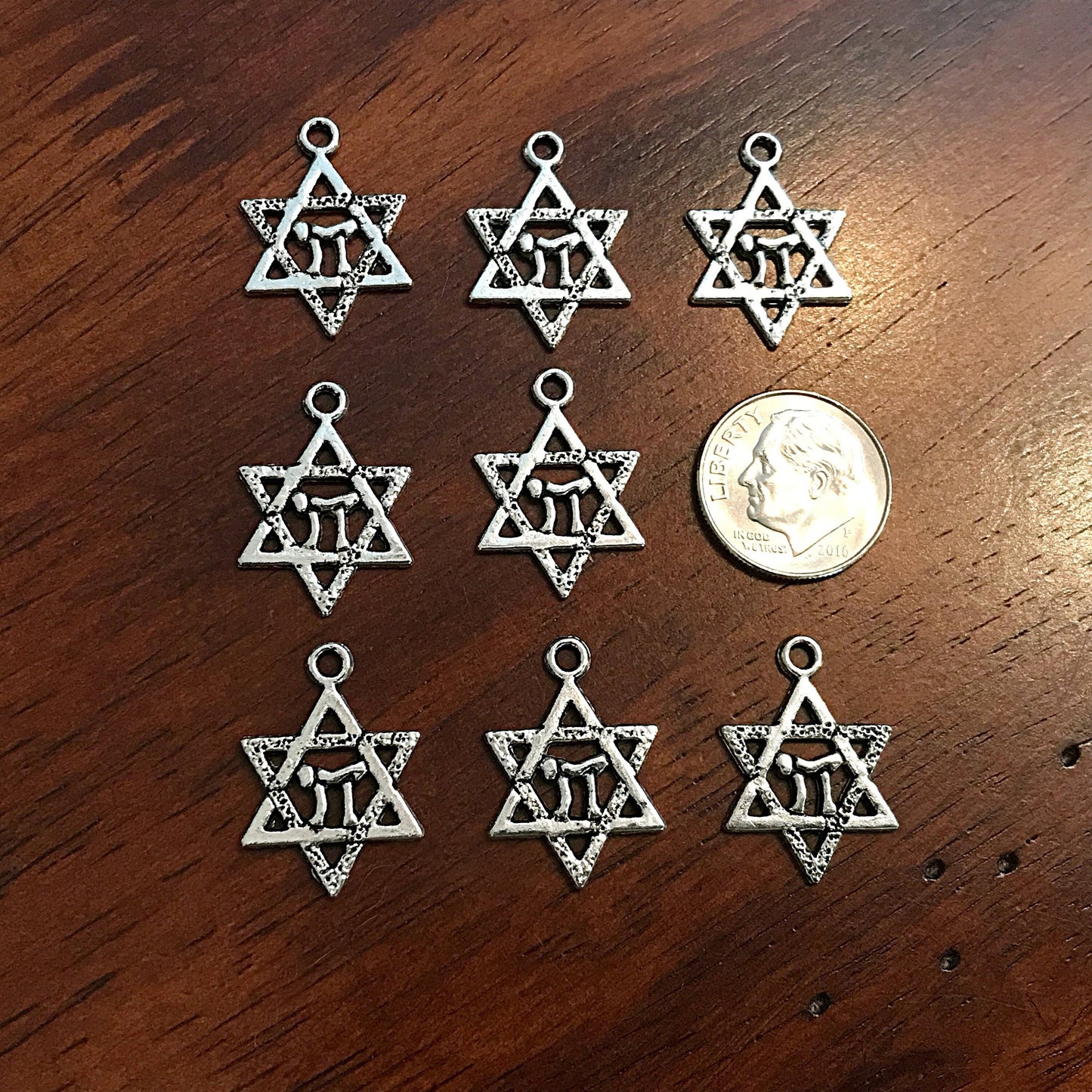 20pcs, Star of David Charms, Shield of David Charms, Hexagram Charms, Seal of Solomon Charms, 6 Point Star Charms, Jewish Star Charms