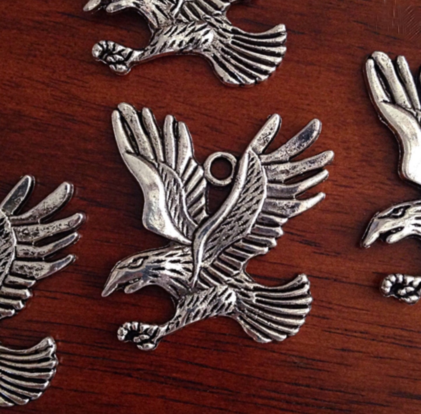 Eagle Charms, 15pcs, Eagle Pendants, Antique Silver Charms, American Eagle Charms, Bald Eagle Charm, Bird Charms, Hawk Charms, Findings