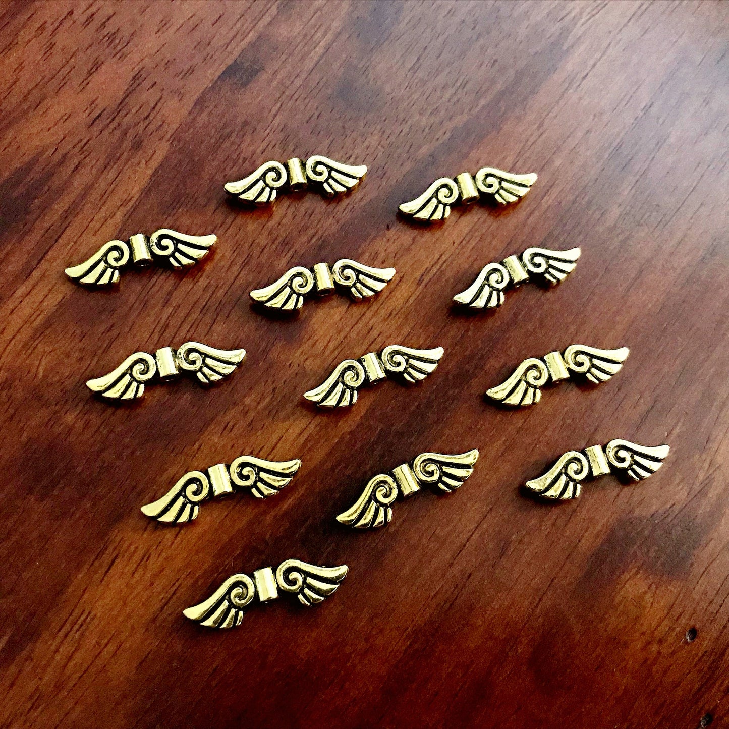 20pcs Spacer Wing Charms, Antique Gold Charms, Angel Wing Charms, Spacer Charms, Spacer Wings, Connector Charm, Double Sided, Findings