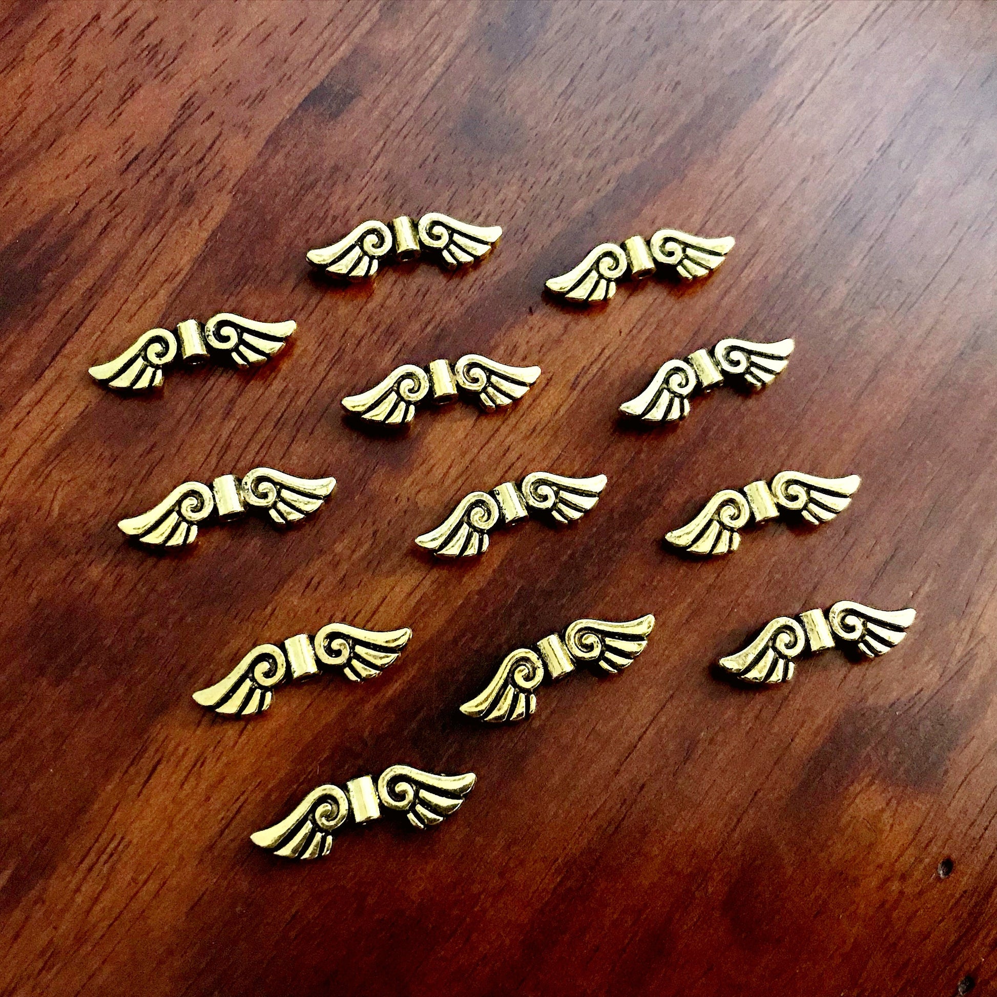 20pcs Spacer Wing Charms, Antique Gold Charms, Angel Wing Charms, Spacer Charms, Spacer Wings, Connector Charm, Double Sided, Findings