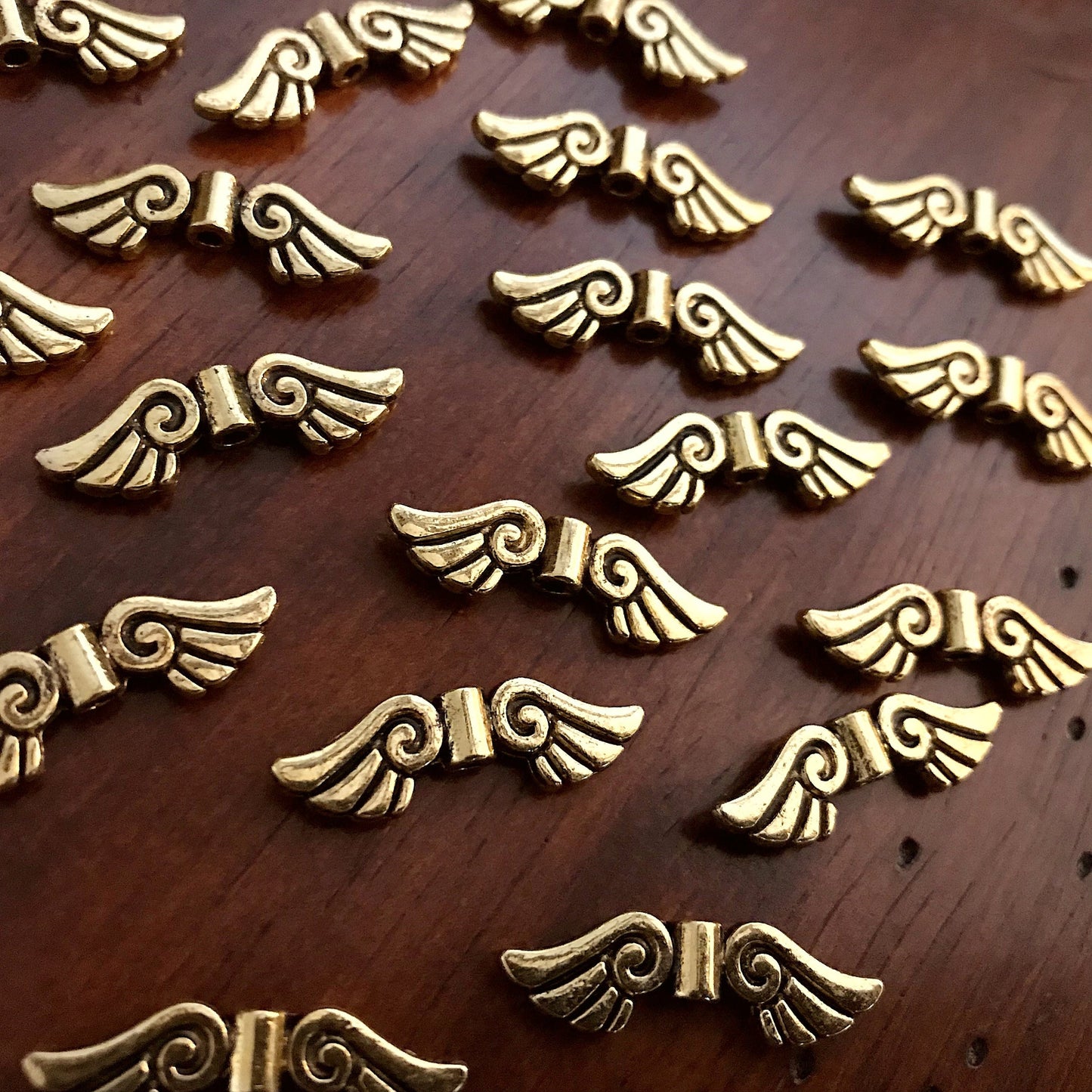 20pcs Spacer Wing Charms, Antique Gold Charms, Angel Wing Charms, Spacer Charms, Spacer Wings, Connector Charm, Double Sided, Findings