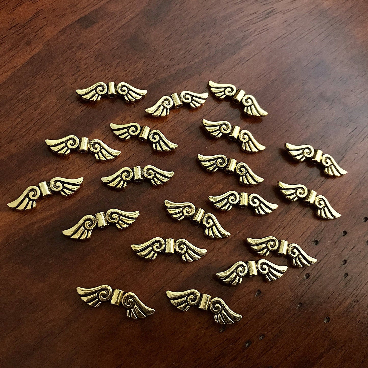20pcs Spacer Wing Charms, Antique Gold Charms, Angel Wing Charms, Spacer Charms, Spacer Wings, Connector Charm, Double Sided, Findings
